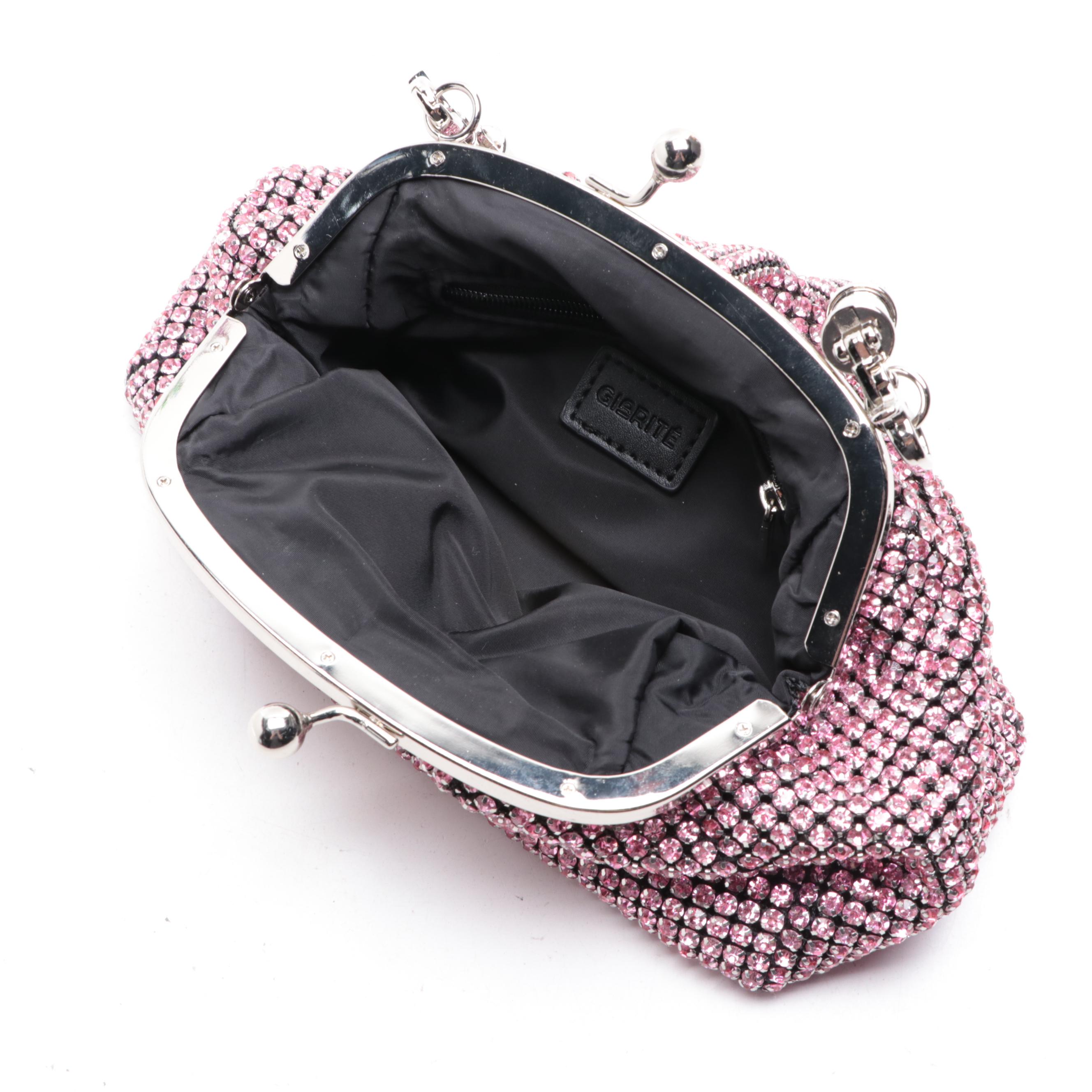 Giarité Lima Bag in Rose Rhinestone with Kisslock Clasp