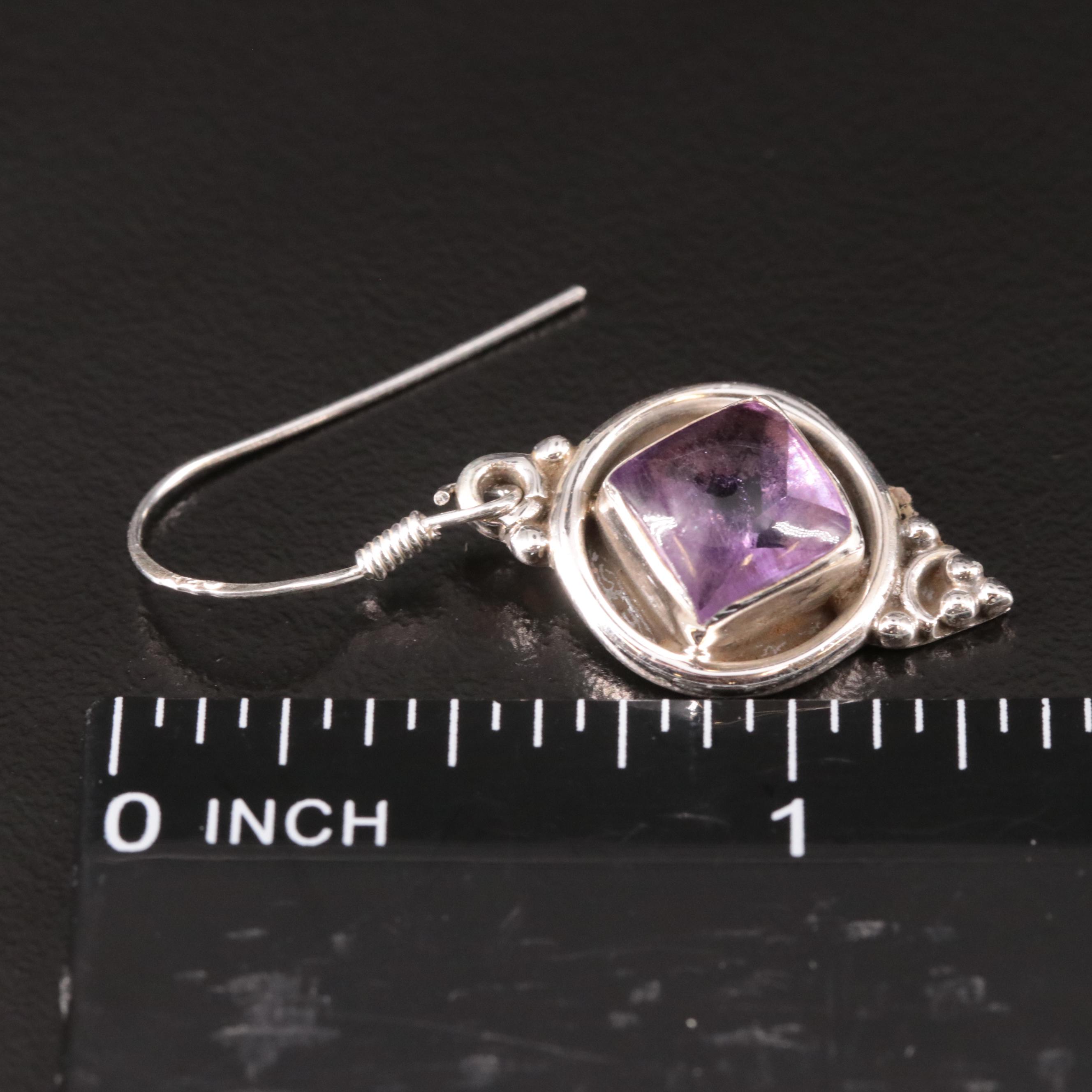 Sterling Amethyst Drop Earrings