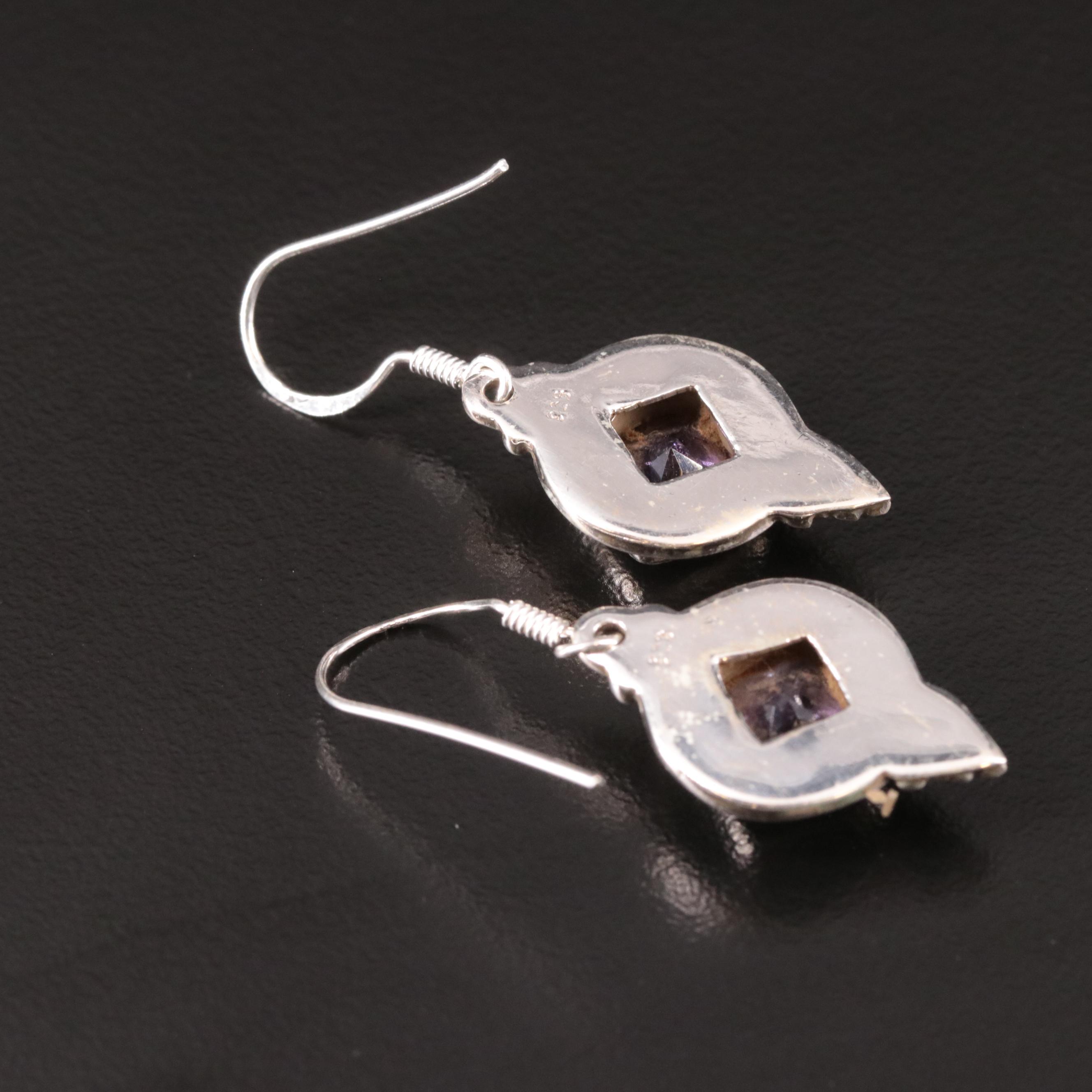 Sterling Amethyst Drop Earrings