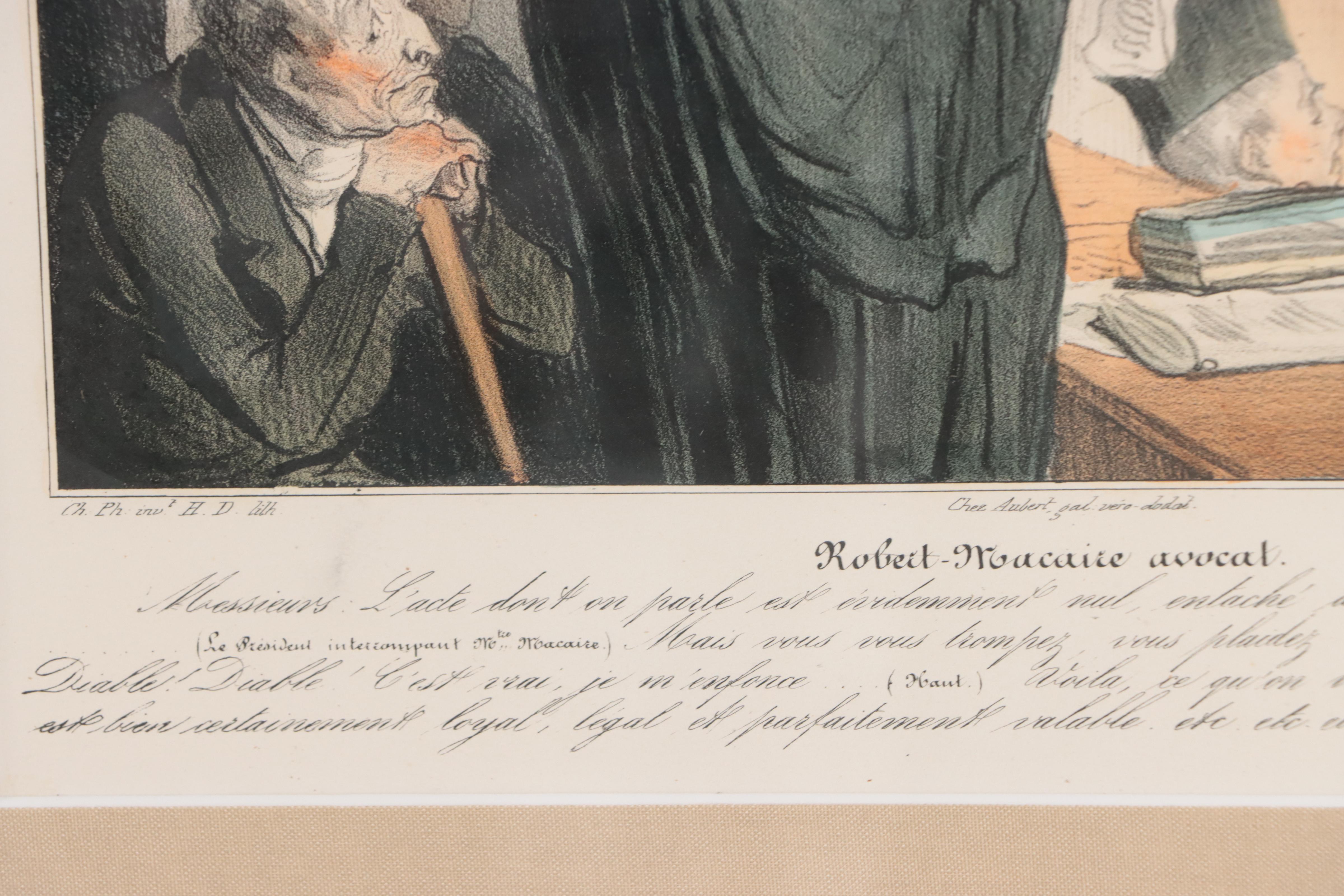 Political Cartoon Hand-Colored Lithographs After Honoré Daumier