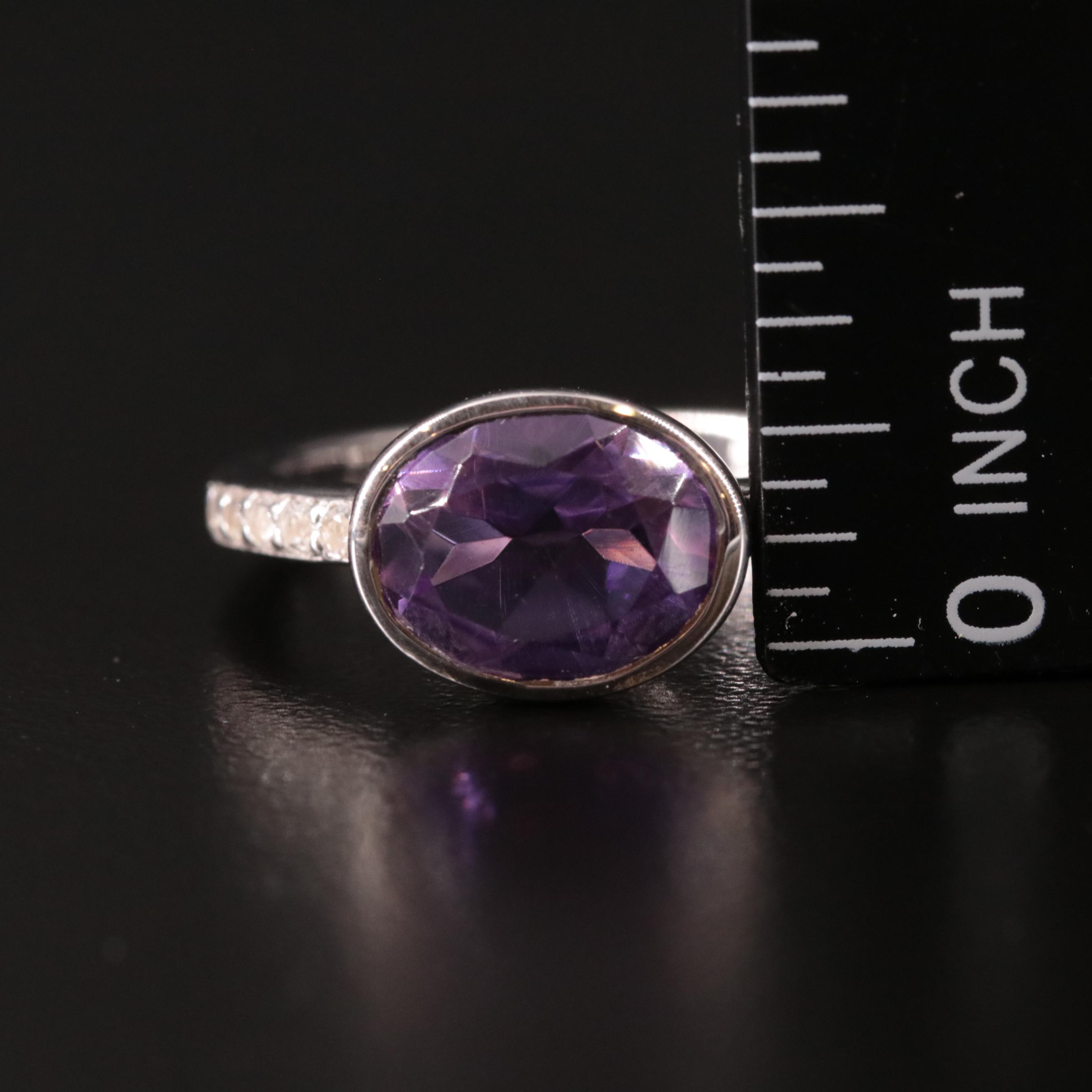 Sterling Amethyst and White Topaz Ring