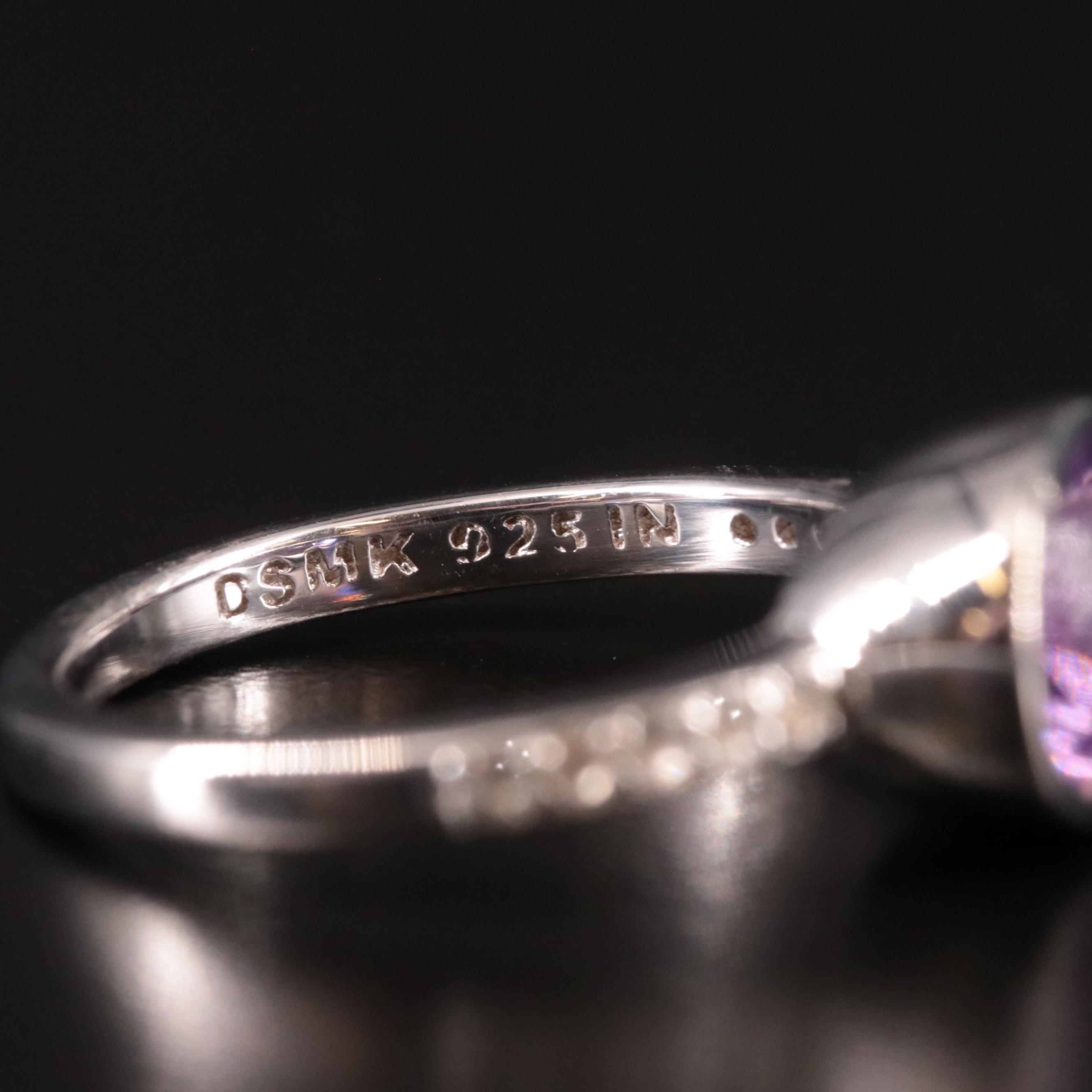 Sterling Amethyst and White Topaz Ring
