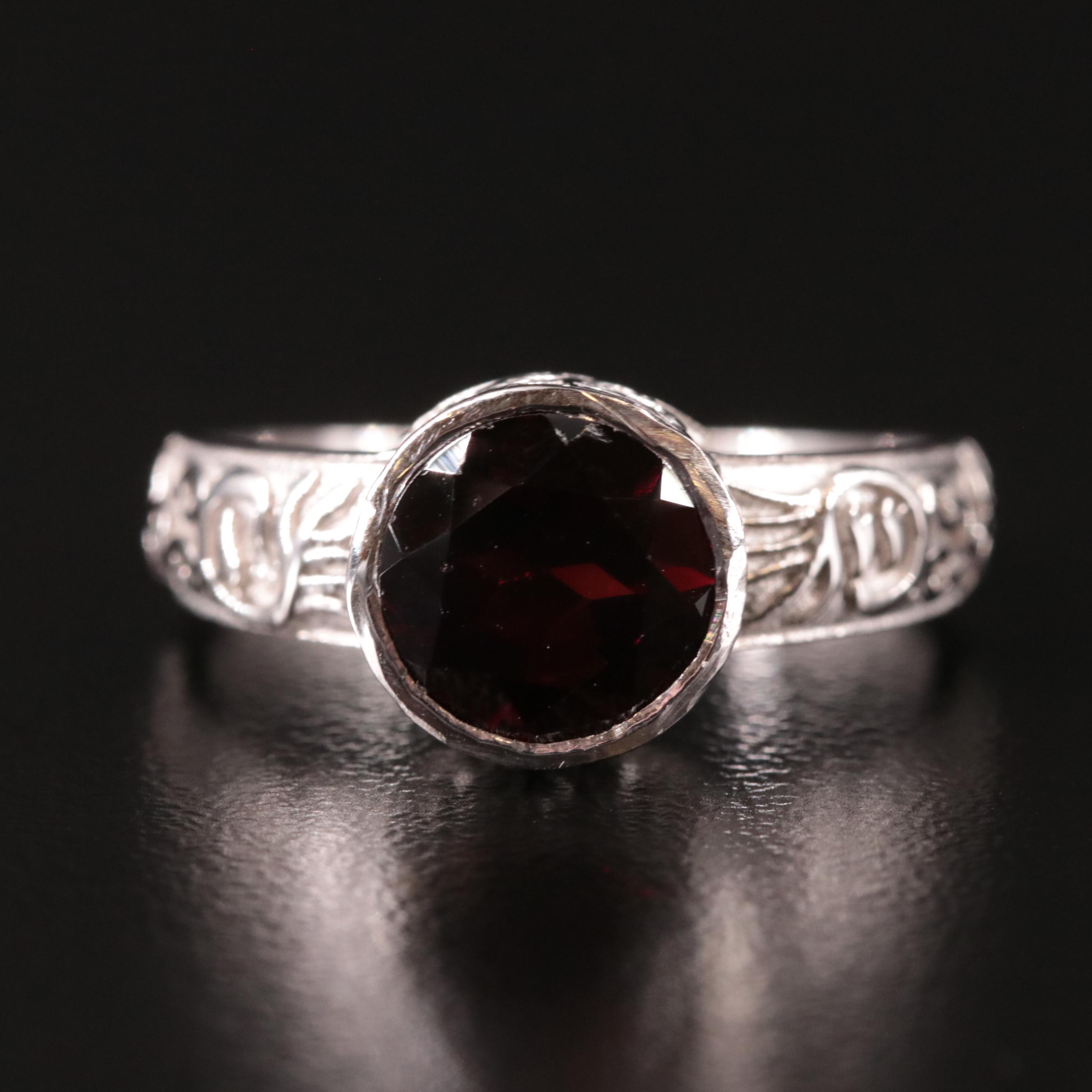 Sterling Garnet Ring