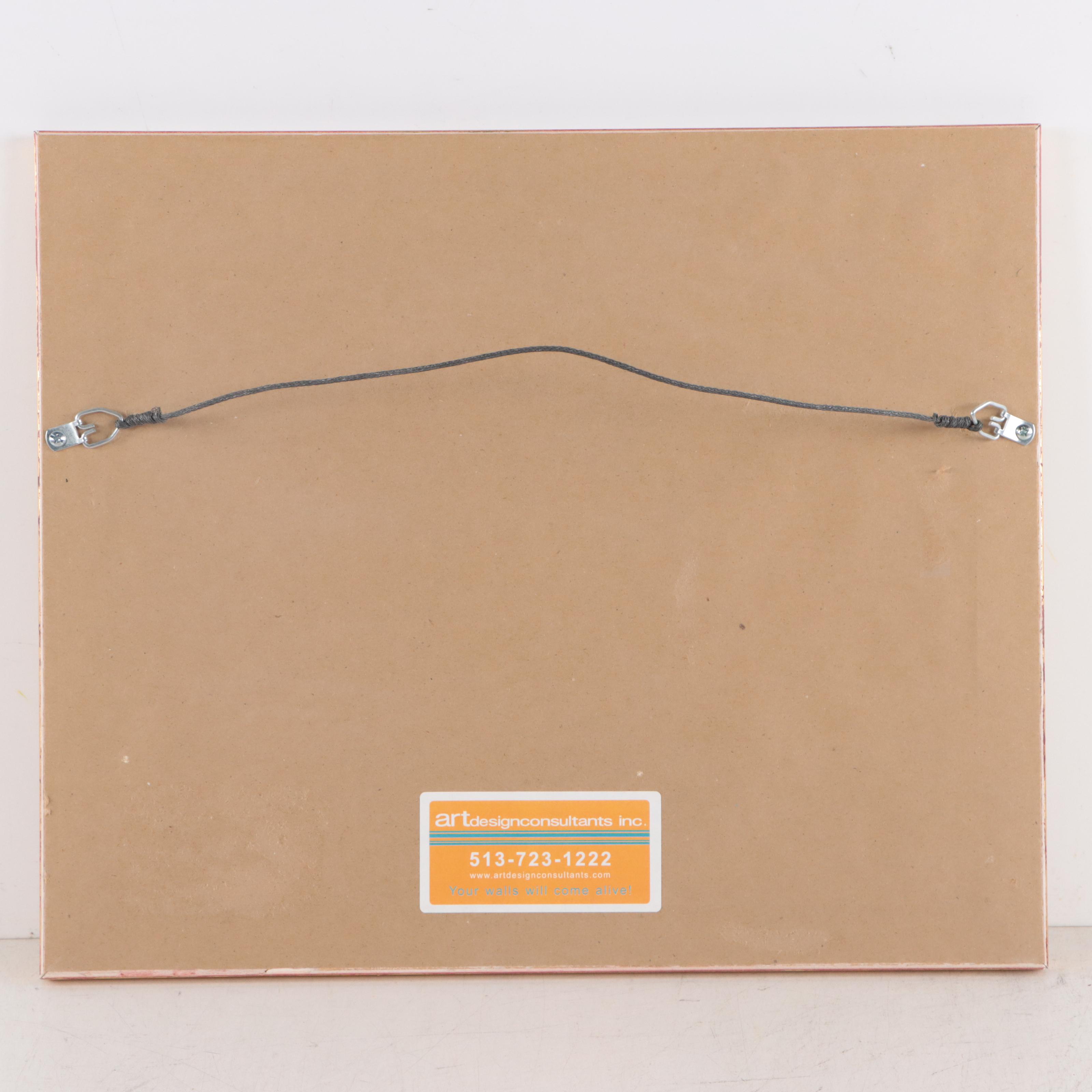 Attributed to Jean Hugo Gouache Painting of Industrial Landscape, Circa 1970