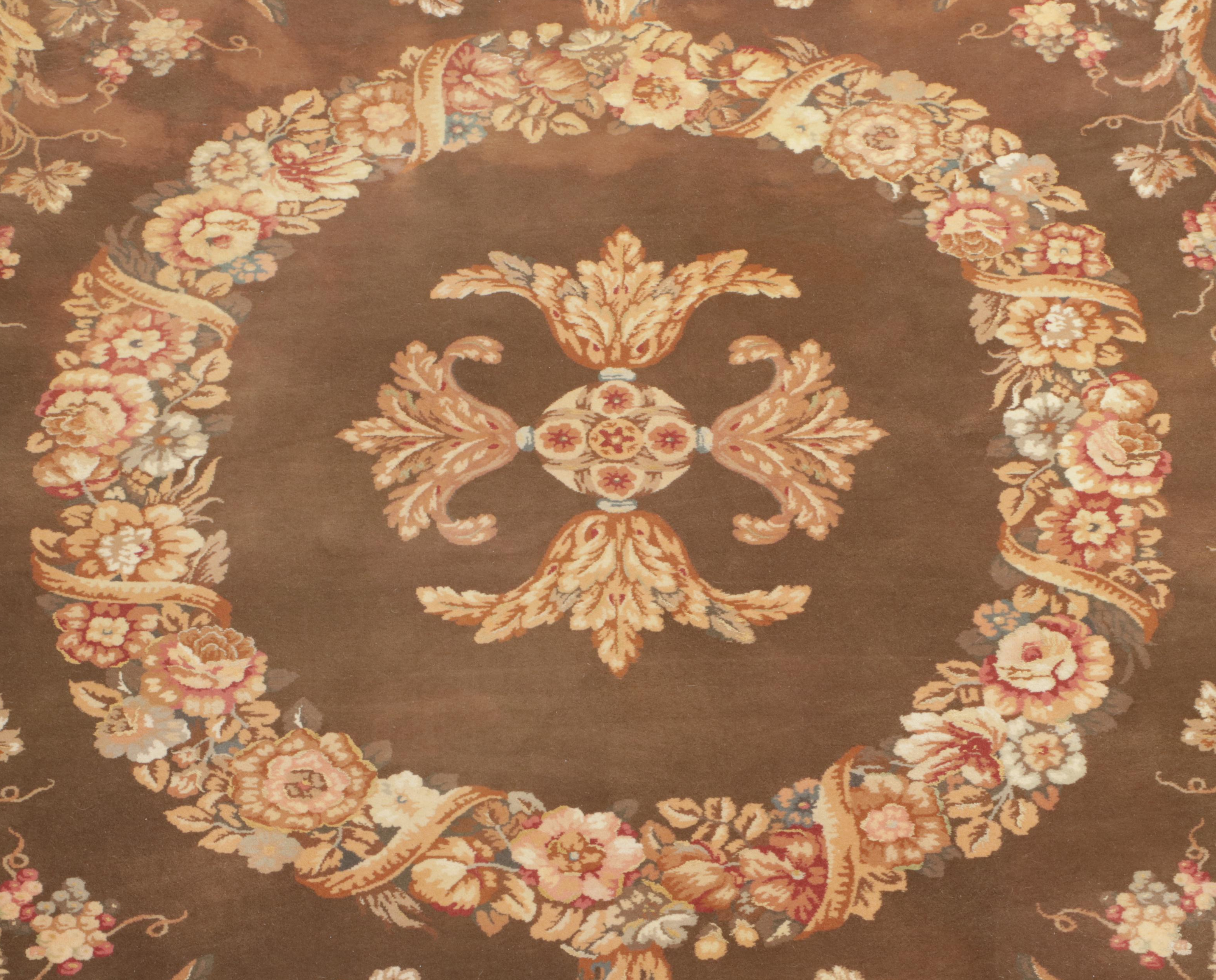 9'9 x 13'8 Hand-Tufted Sino-French Aubusson Style Area Rug