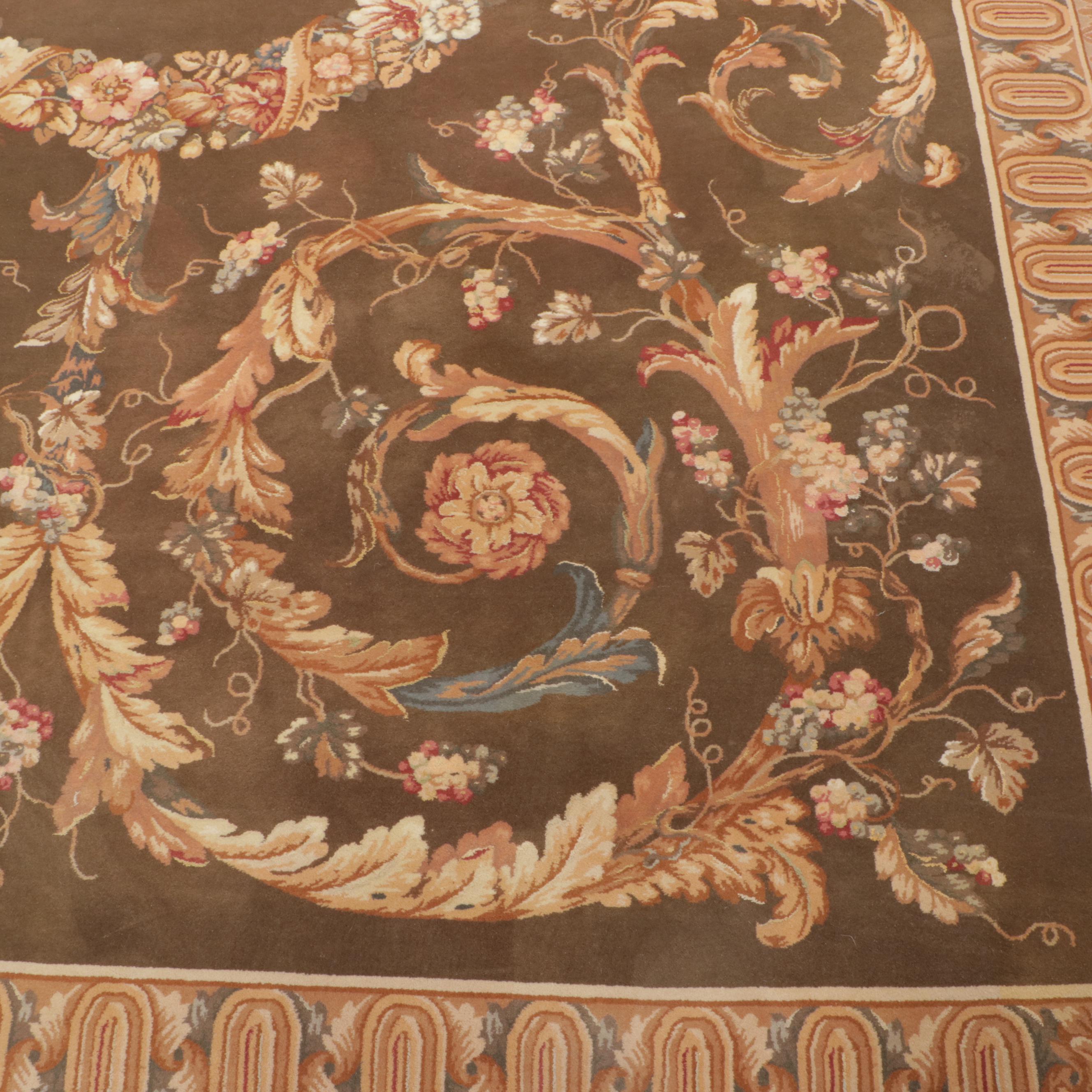 9'9 x 13'8 Hand-Tufted Sino-French Aubusson Style Area Rug