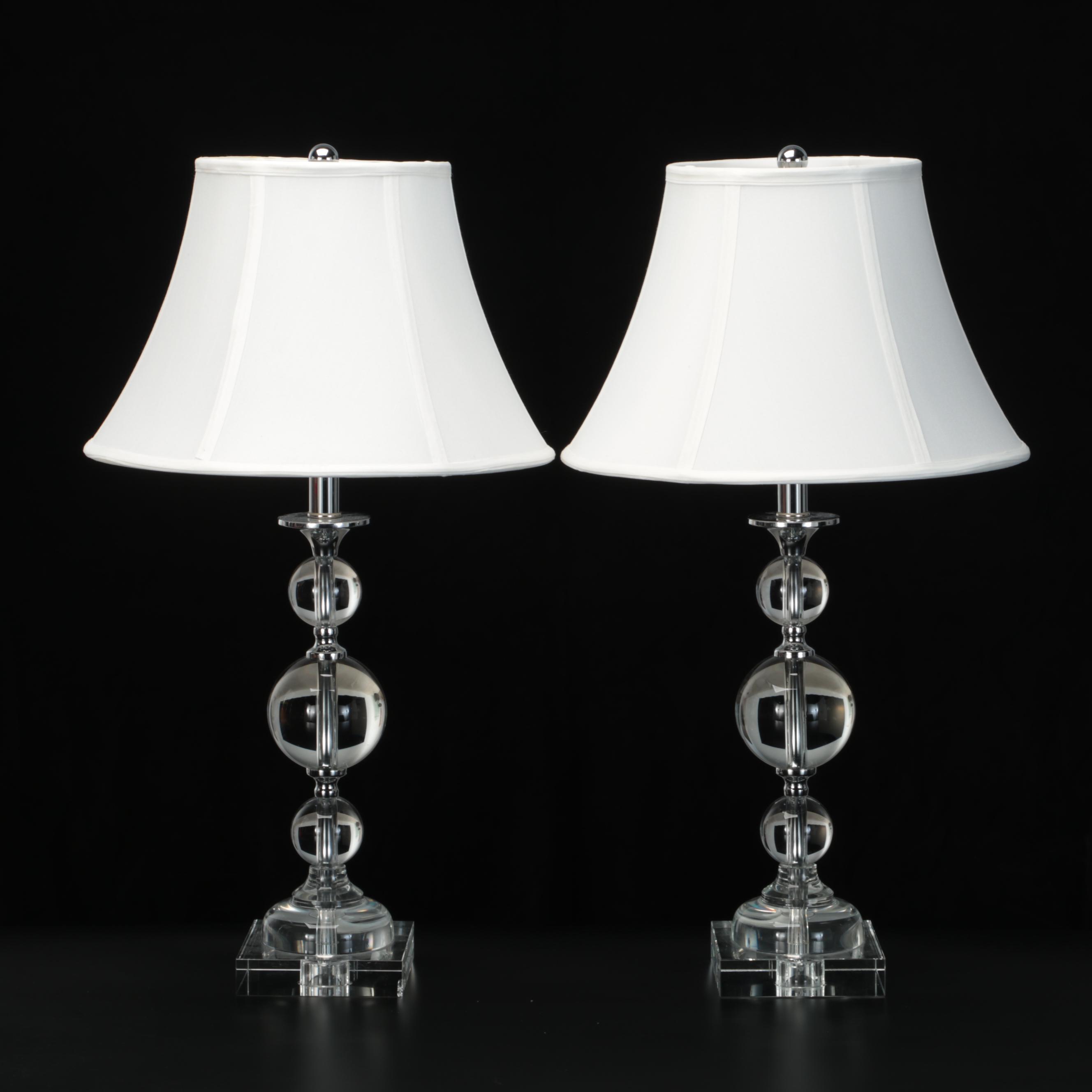Pair of Contemporary Glass Table Lamps