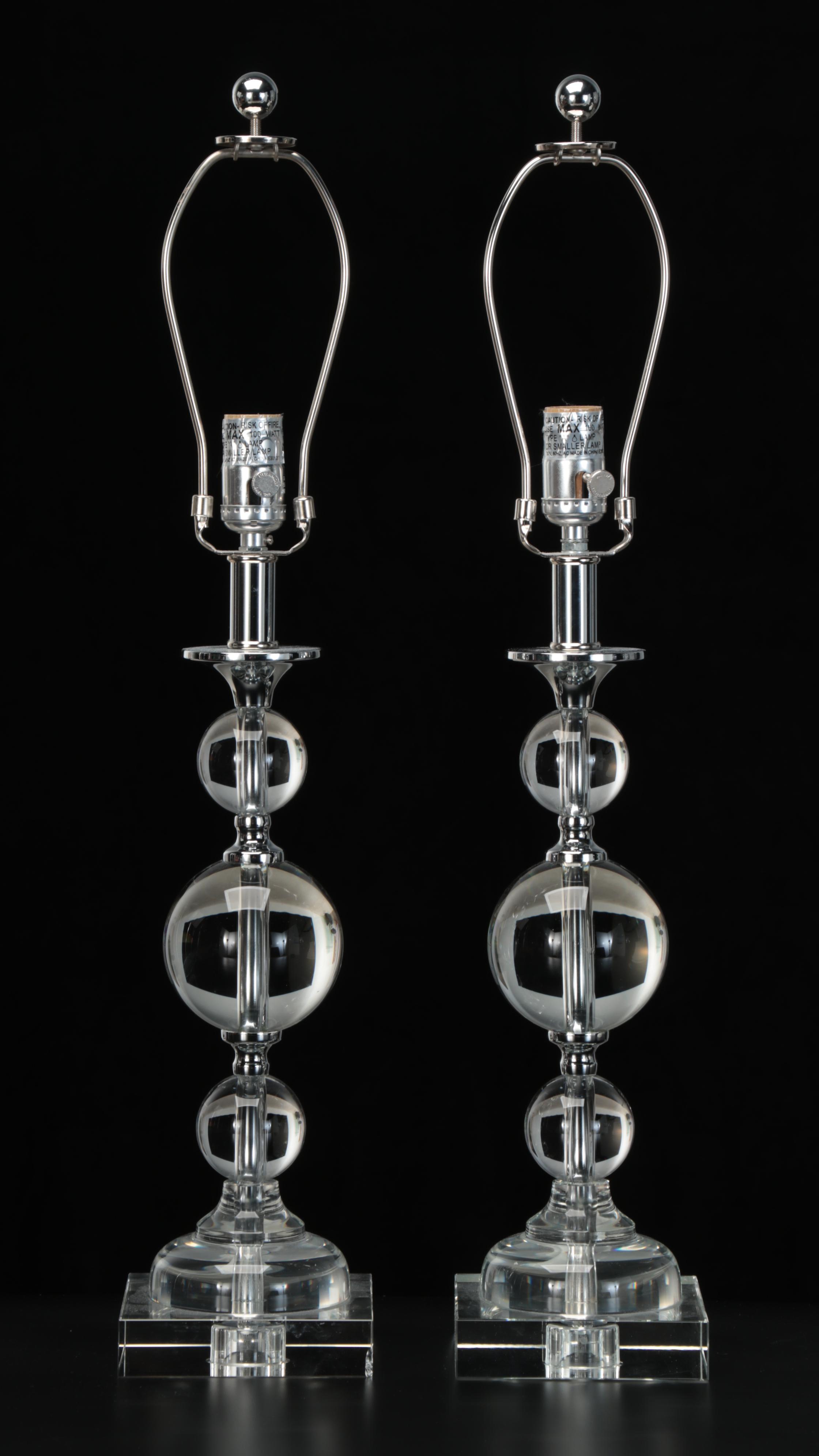 Pair of Contemporary Glass Table Lamps