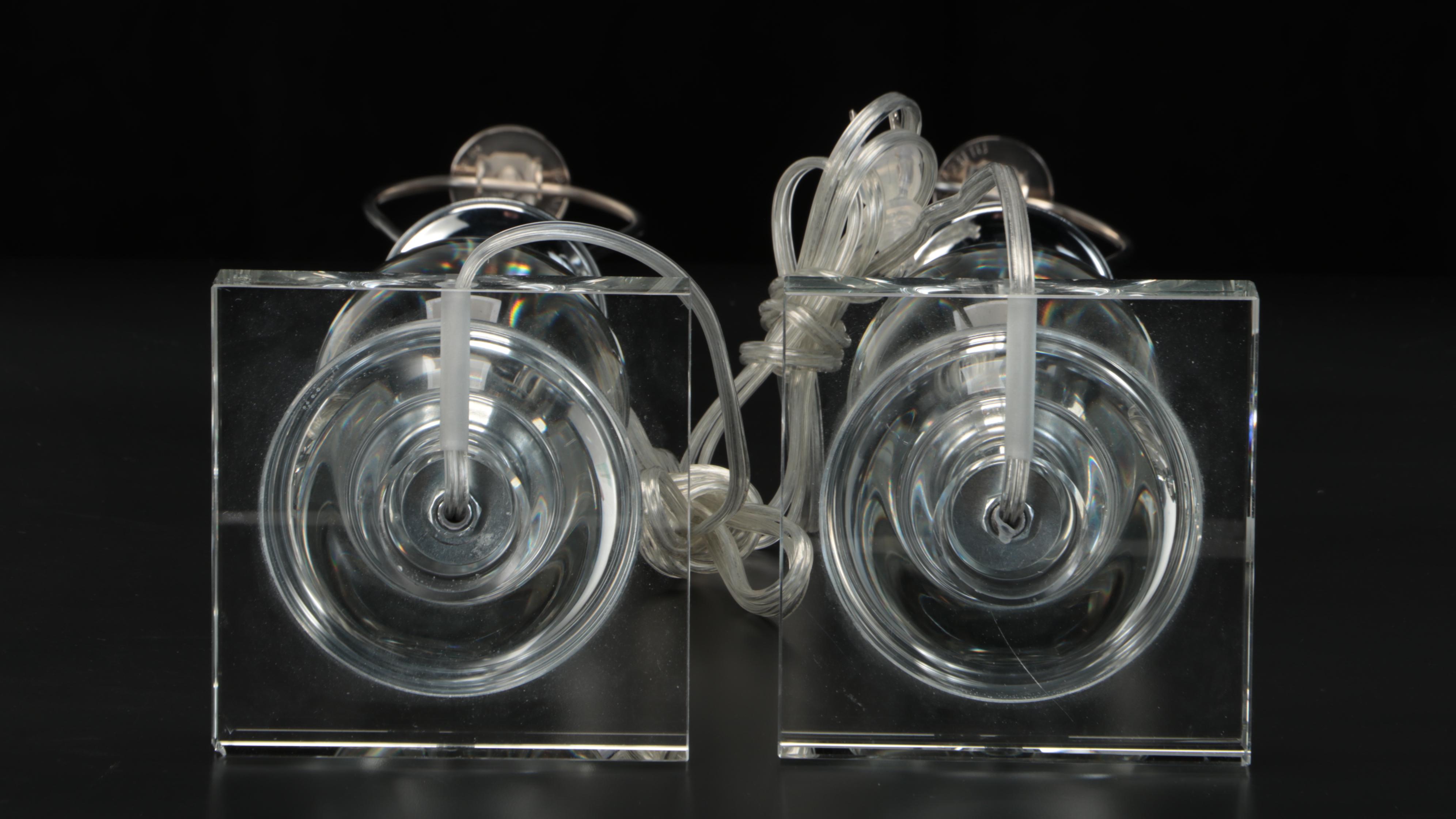 Pair of Contemporary Glass Table Lamps