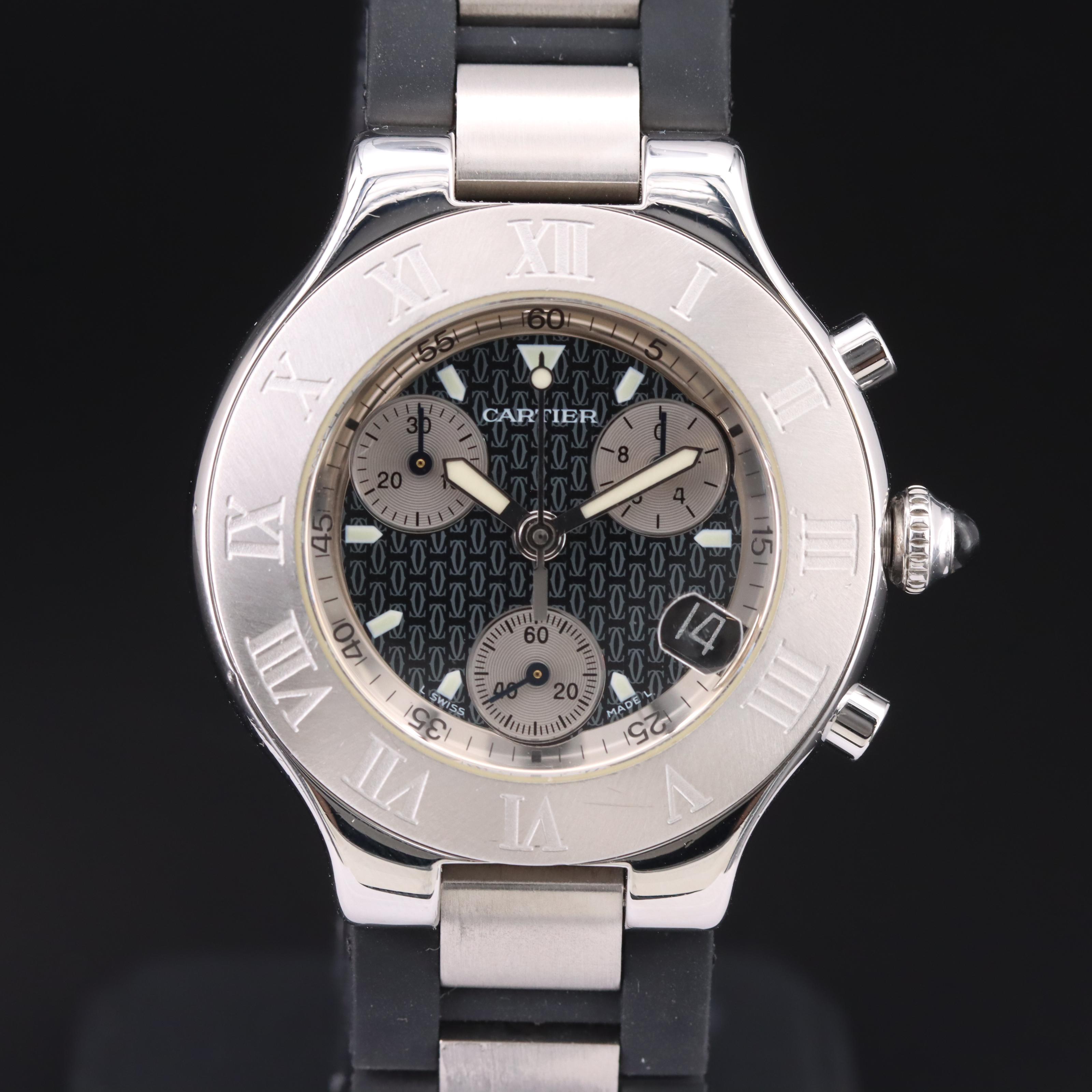 Cartier 21 Chronoscaph Stainless Steel Watch