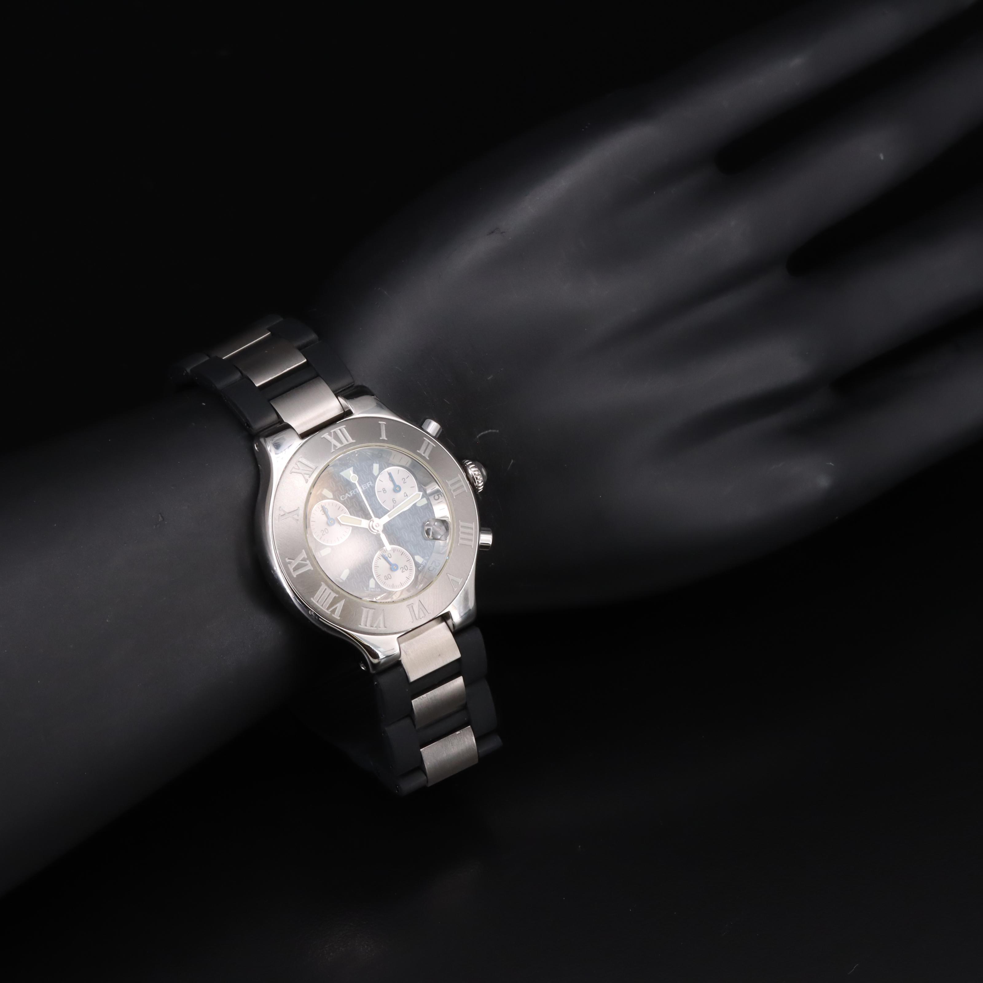 Cartier 21 Chronoscaph Stainless Steel Watch