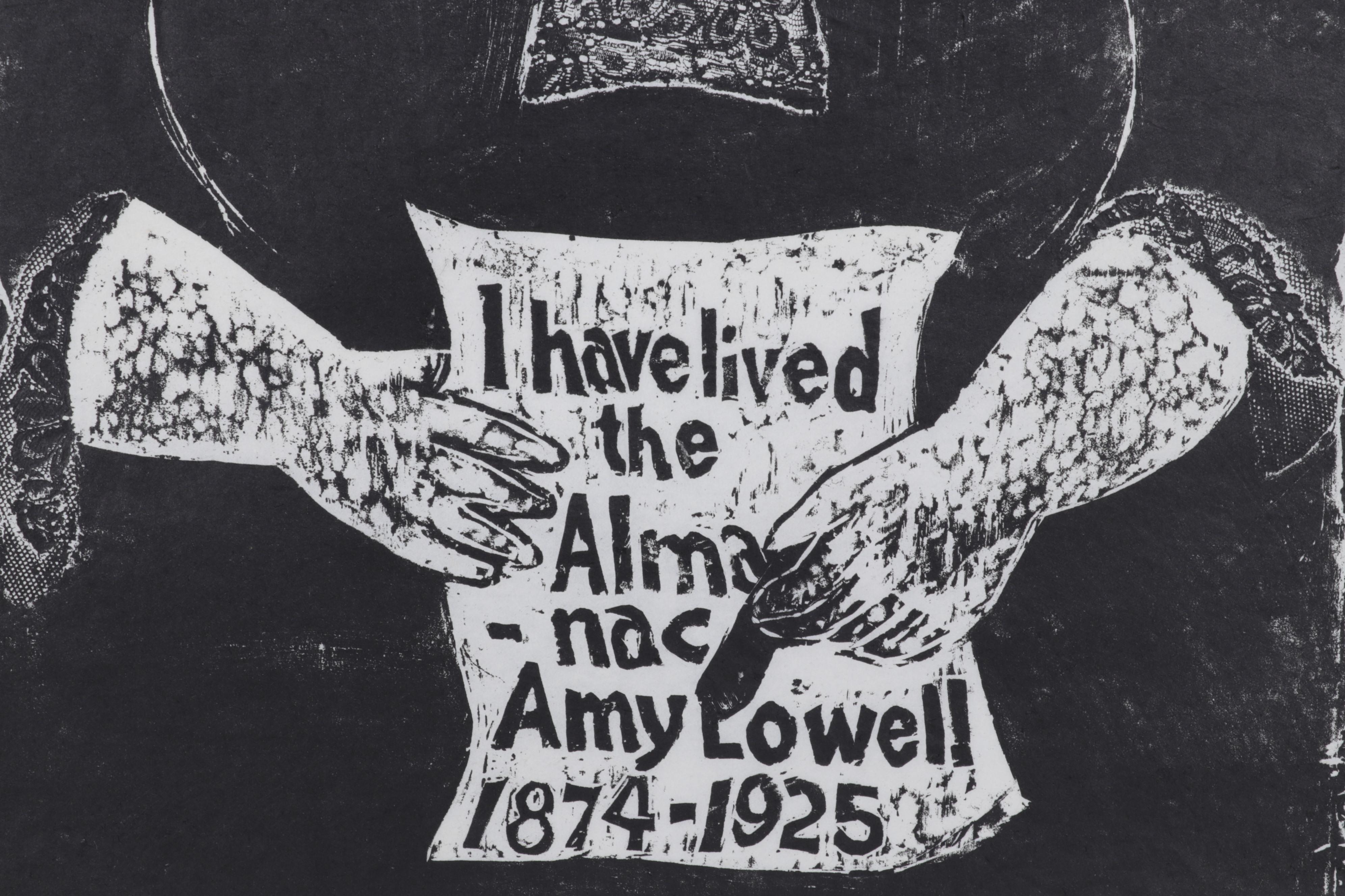 Sidney Chafetz Woodcut "Amy Lowell," Circa 1968