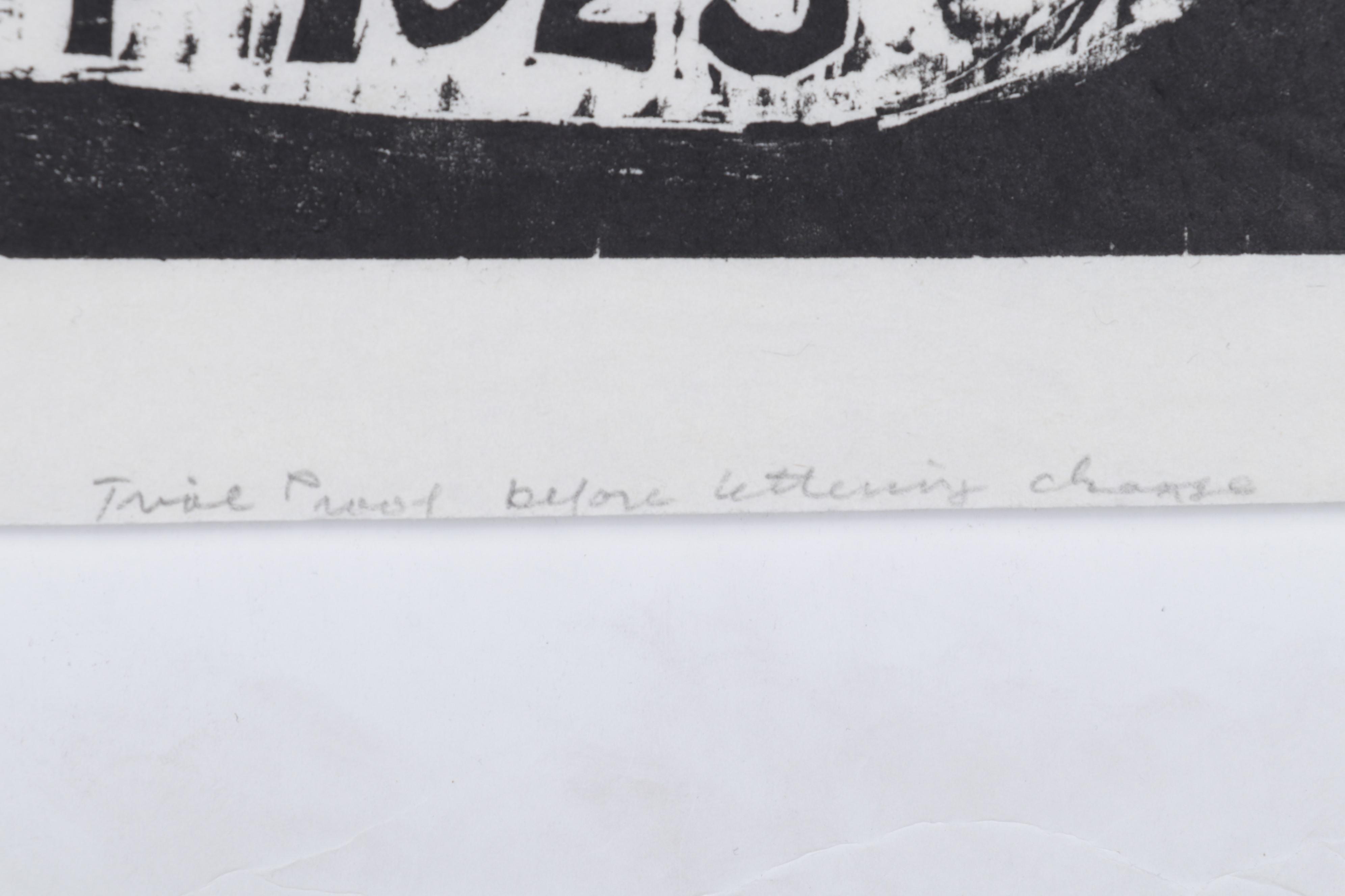 Sidney Chafetz Woodcut "Amy Lowell," Circa 1968