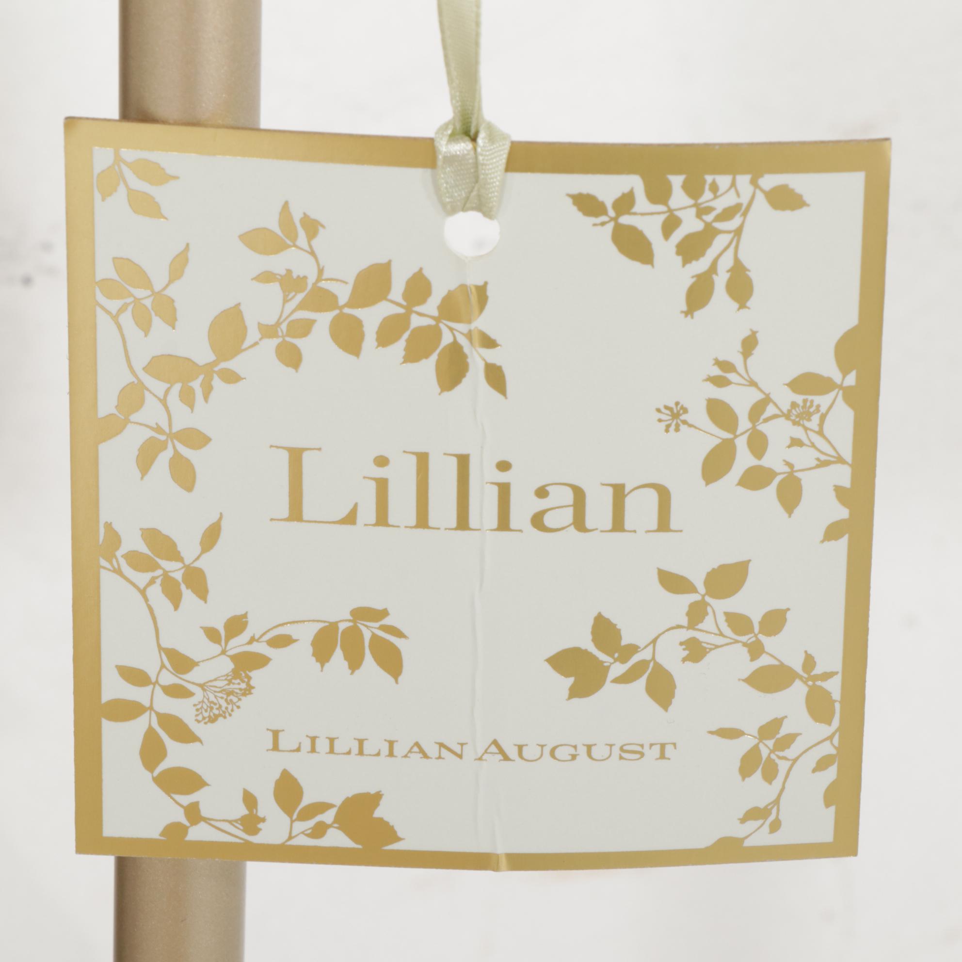 Pair of Lillian August "Parasol" Table Lamps with Gilded Composite Wall Mirror