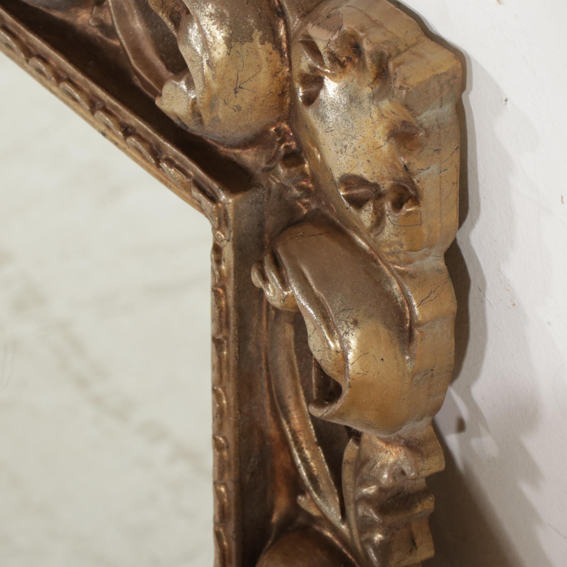 Pair of Lillian August "Parasol" Table Lamps with Gilded Composite Wall Mirror