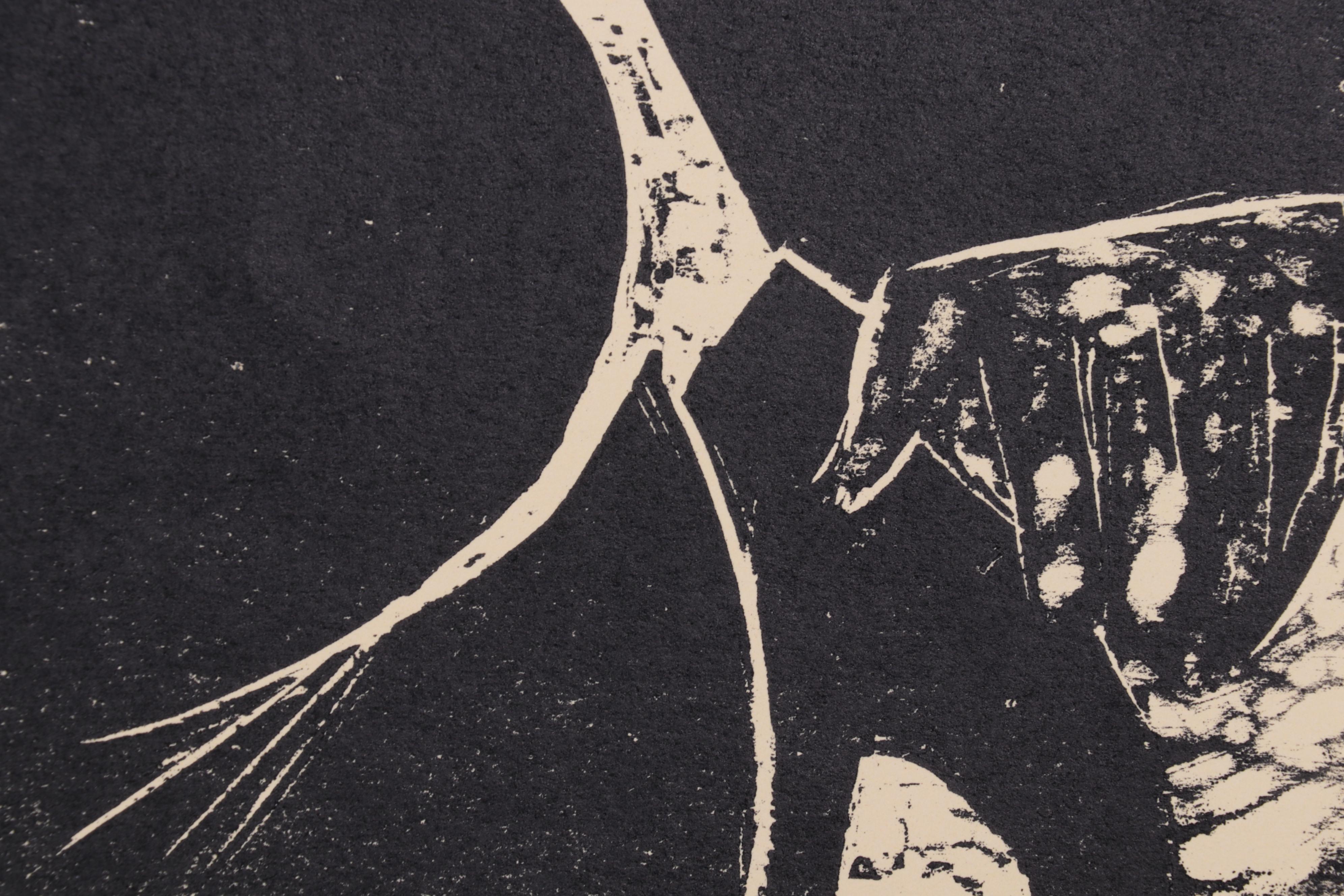 Sidney Chafetz Woodcut "Professor Quinn," 1971