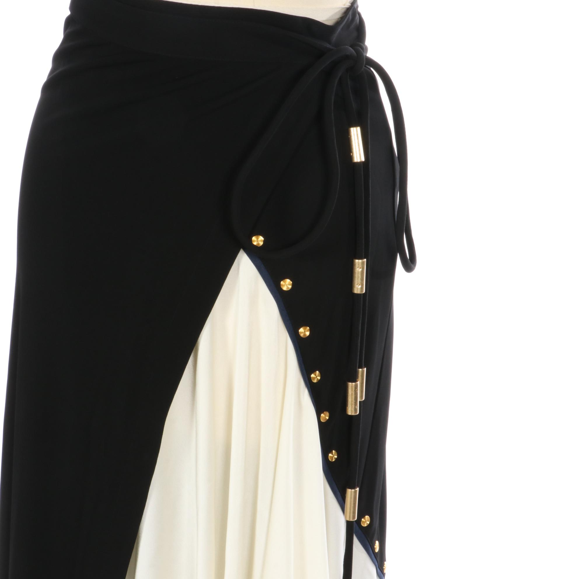 Tory Burch Mixed Material Wrap Skirt
