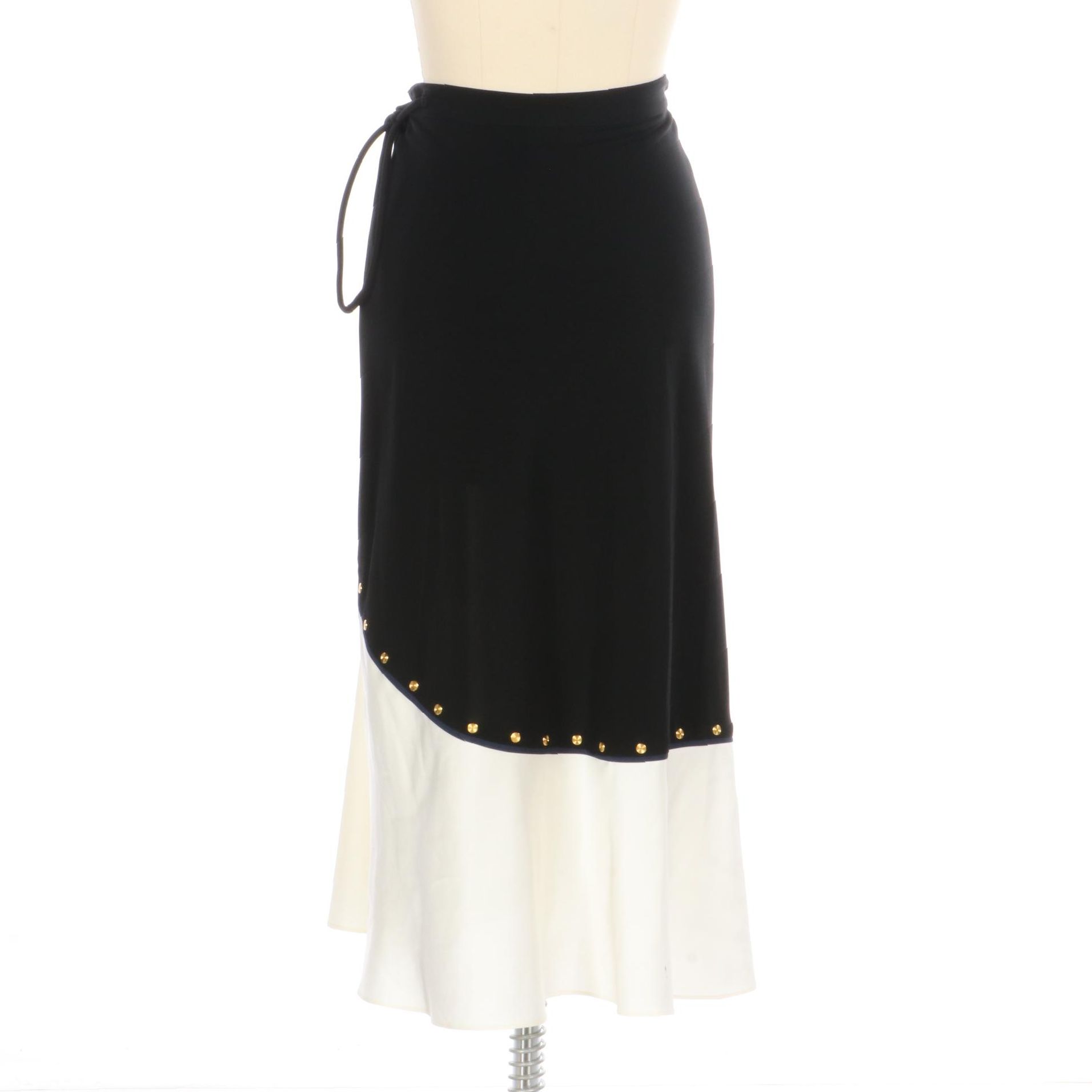 Tory Burch Mixed Material Wrap Skirt