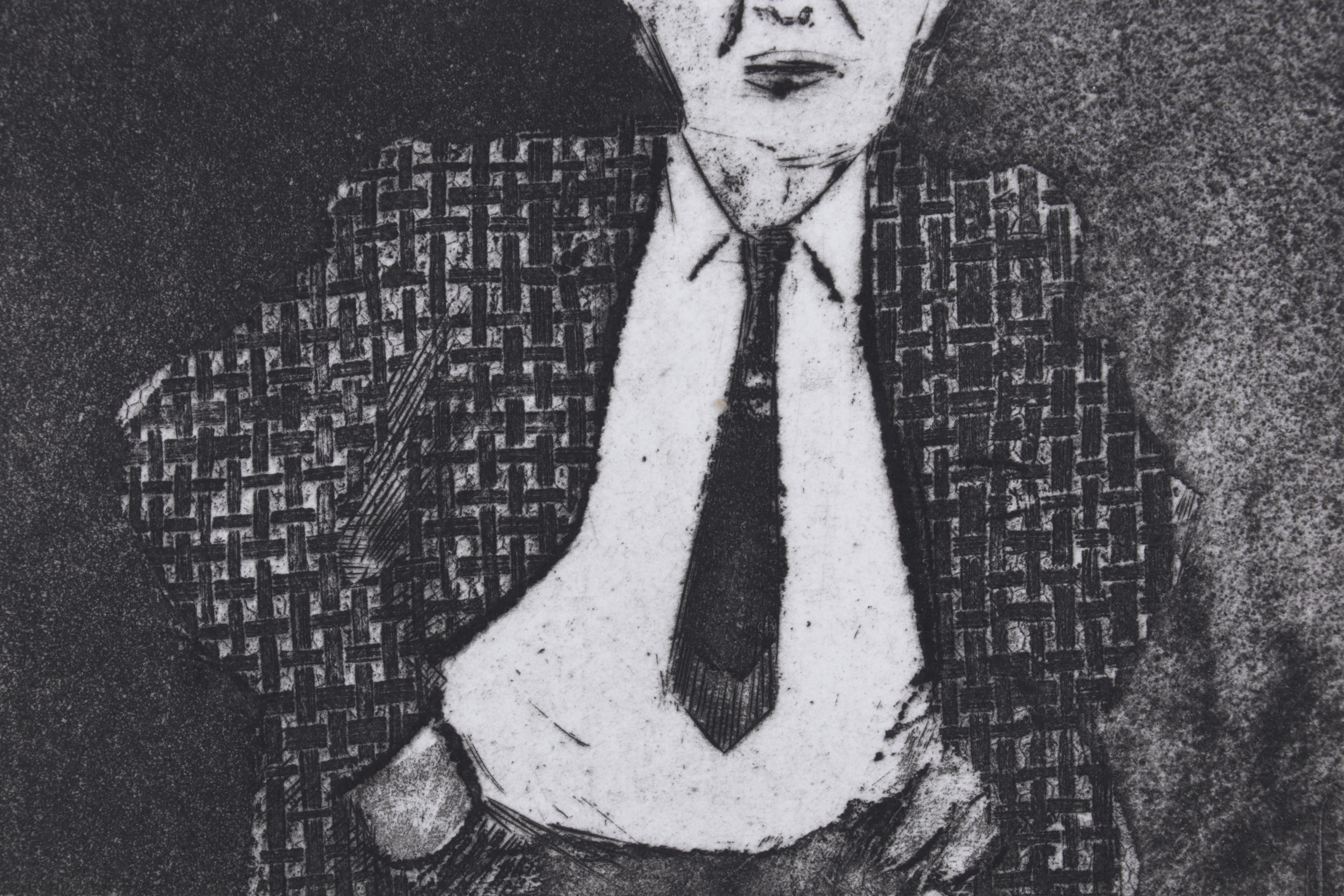 Sidney Chafetz Etching "W. C. Williams," 1970
