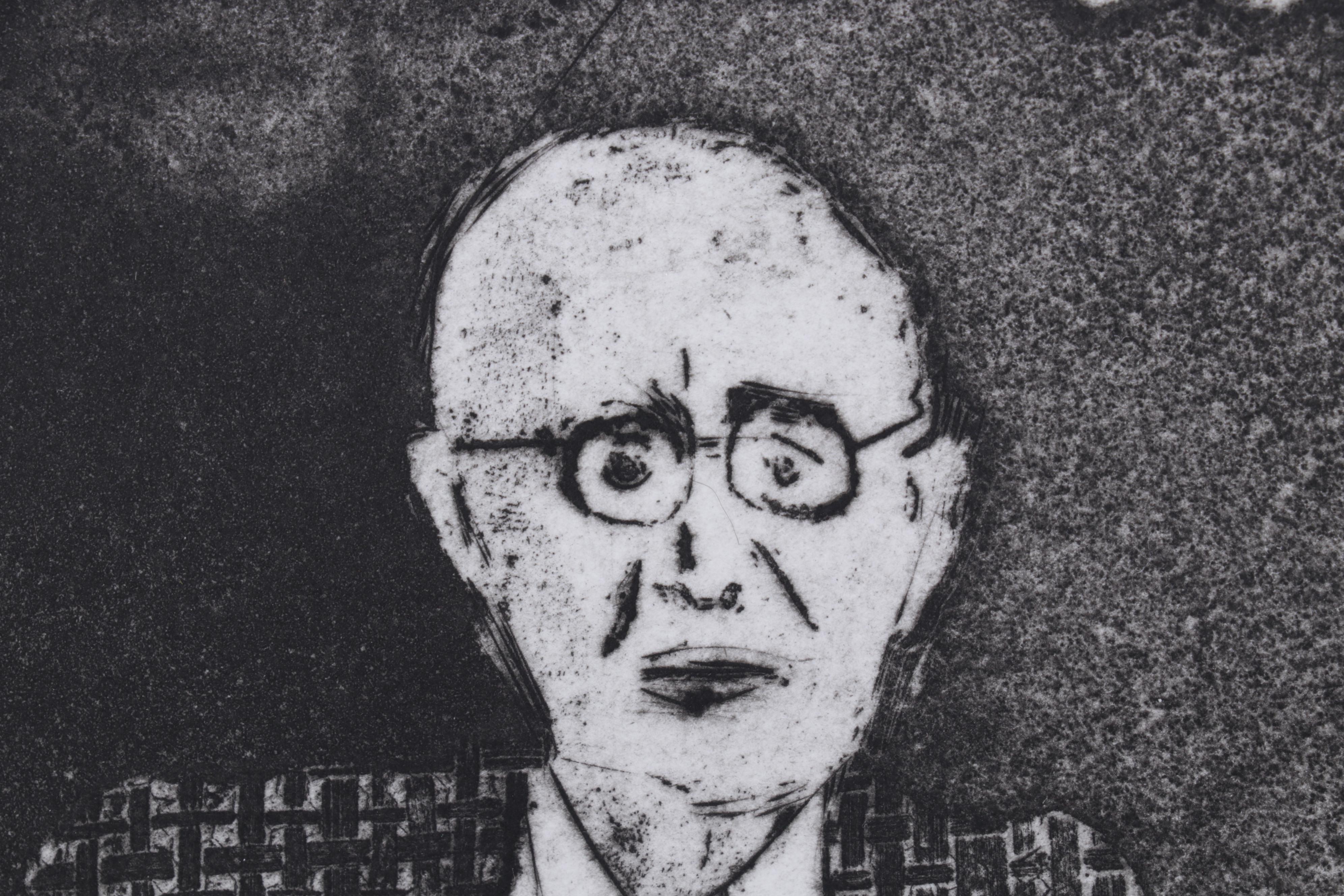 Sidney Chafetz Etching "W. C. Williams," 1970