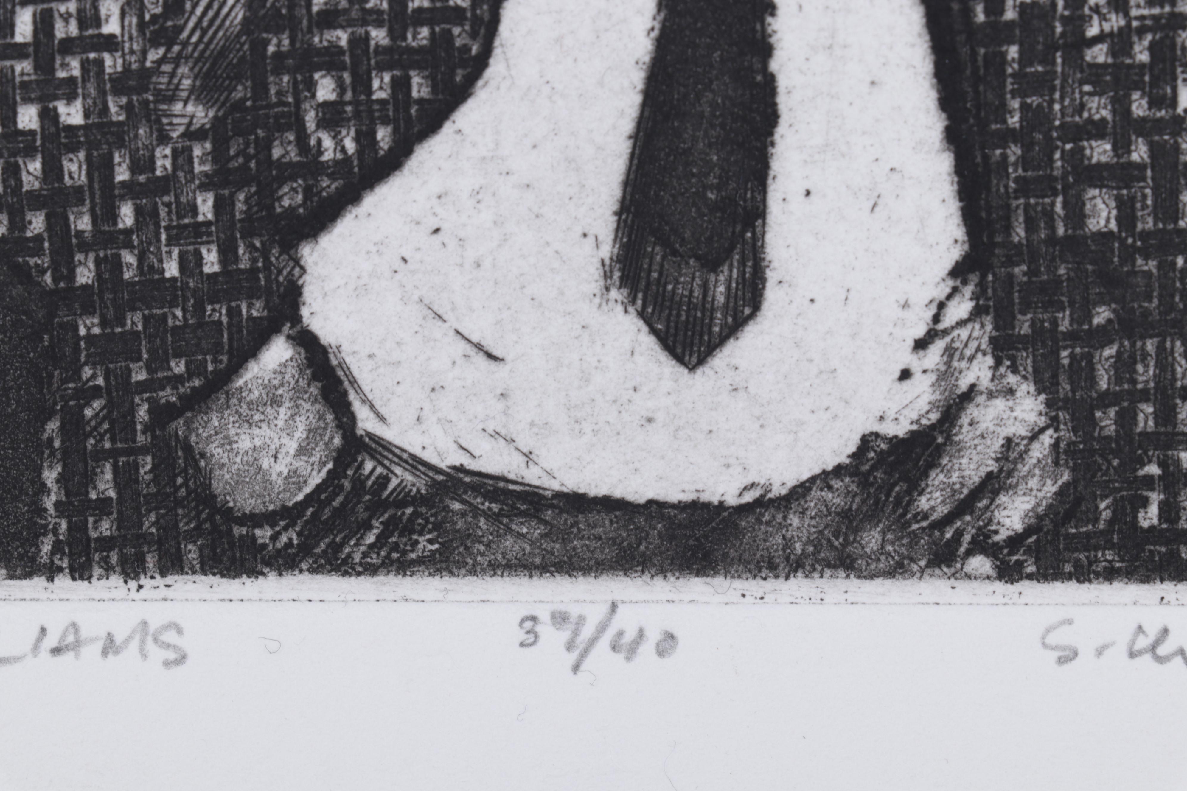 Sidney Chafetz Etching "W. C. Williams," 1970