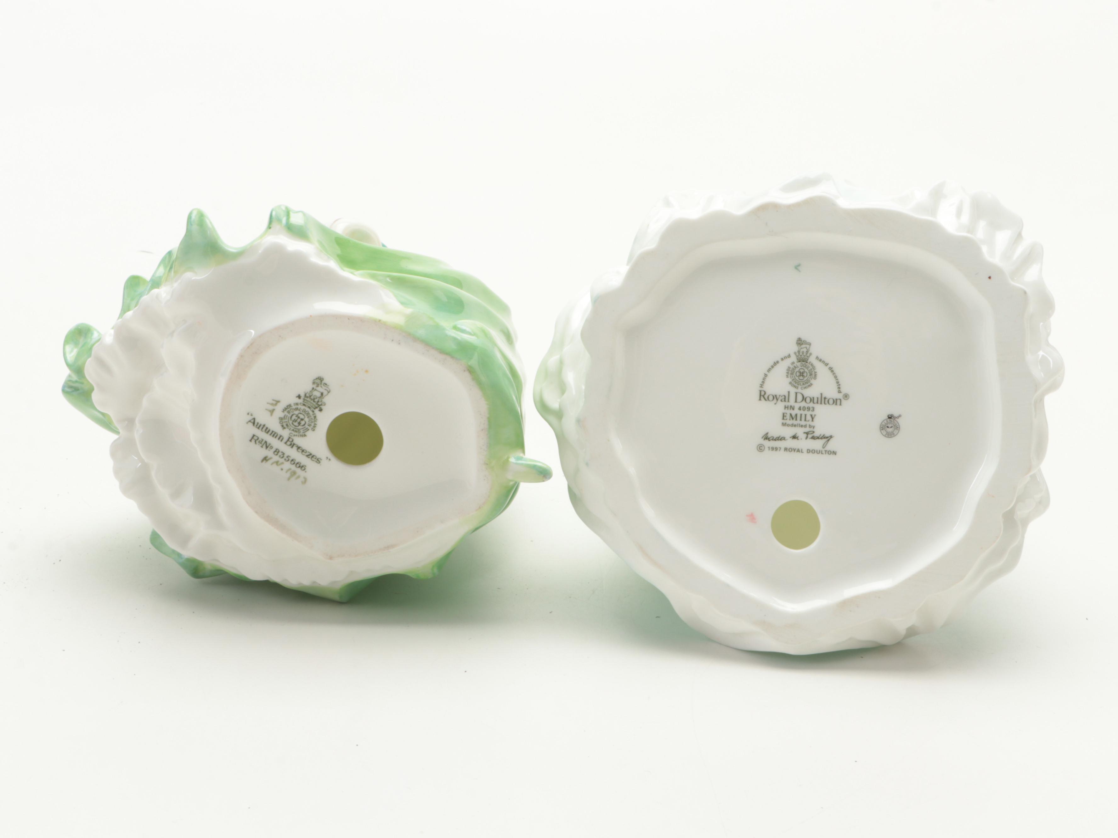 Royal Doulton Bone China Lady Figurines Including "Autumn Breeze" and Others