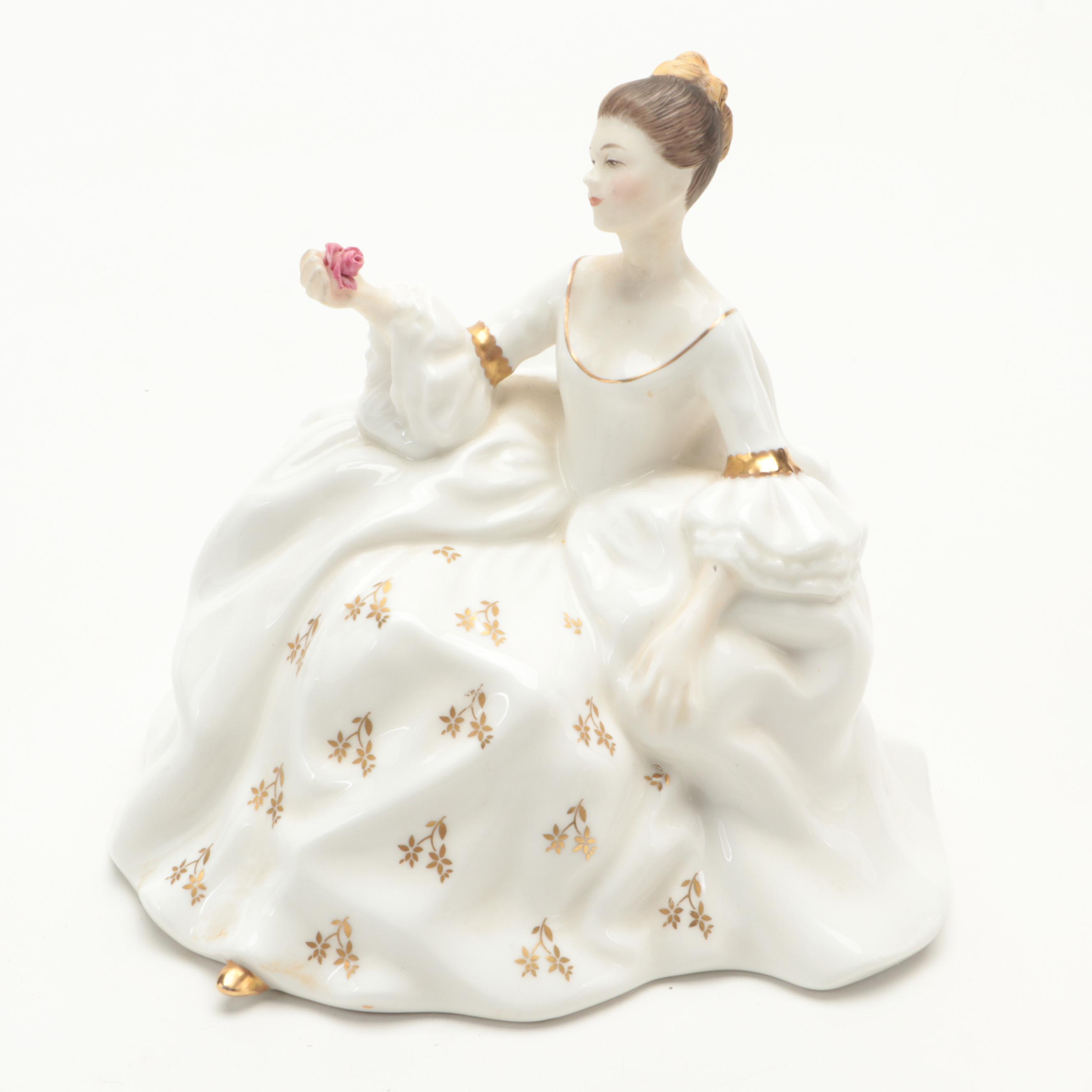 Royal Doulton Bone China Lady Figurines Including "Autumn Breeze" and Others
