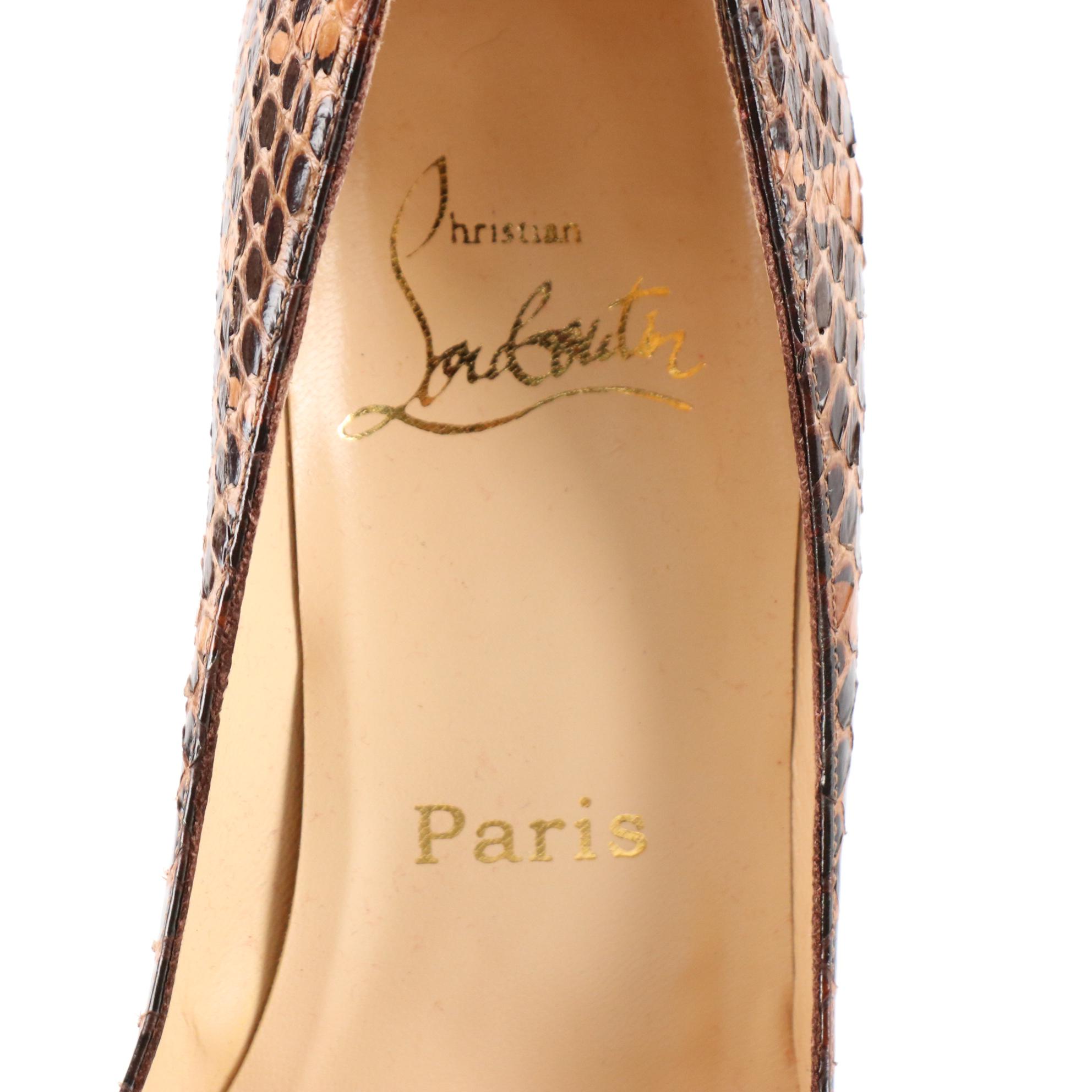 Christian Louboutin Python Hyper Prive 125mm Platform Peep Toe Pumps