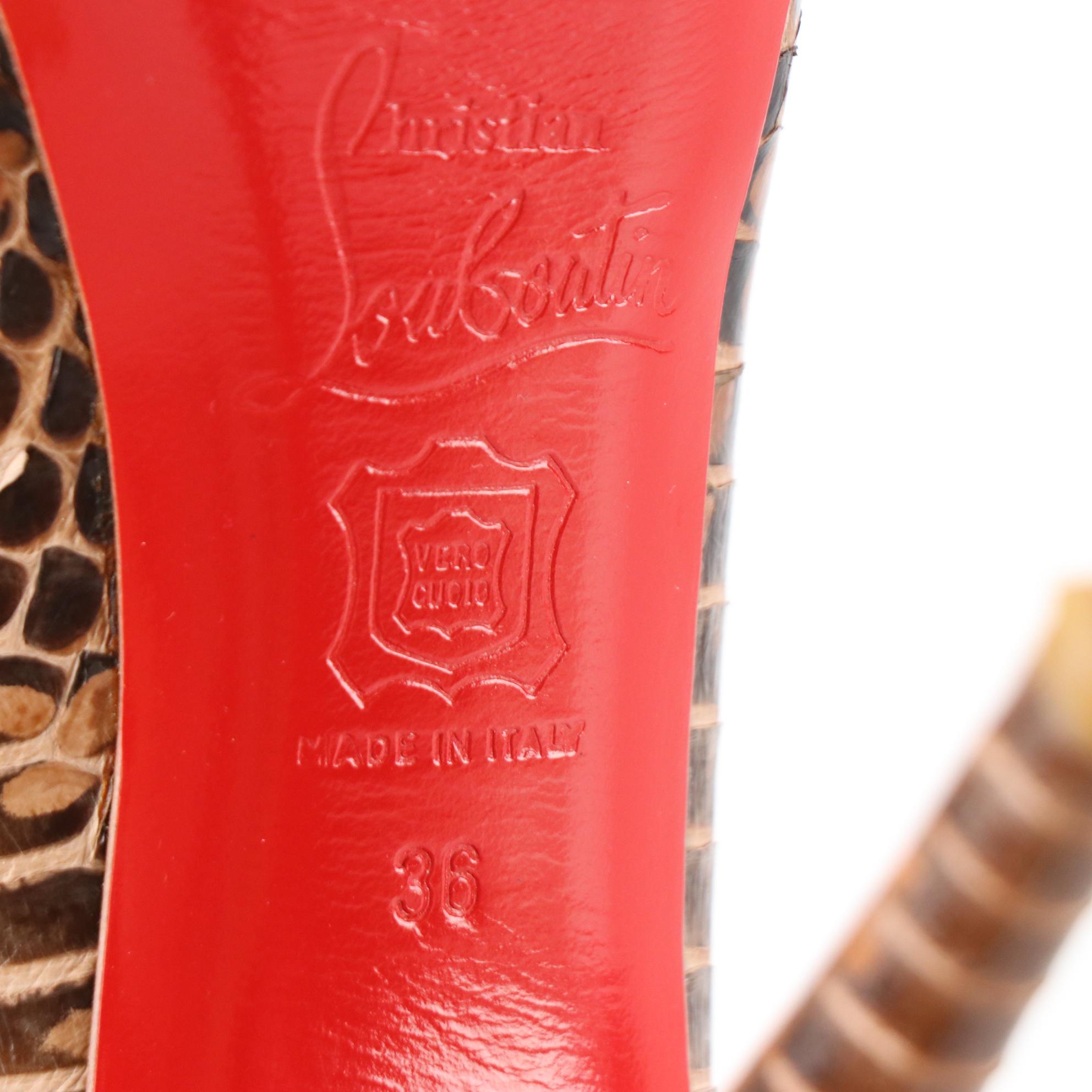 Christian Louboutin Python Hyper Prive 125mm Platform Peep Toe Pumps