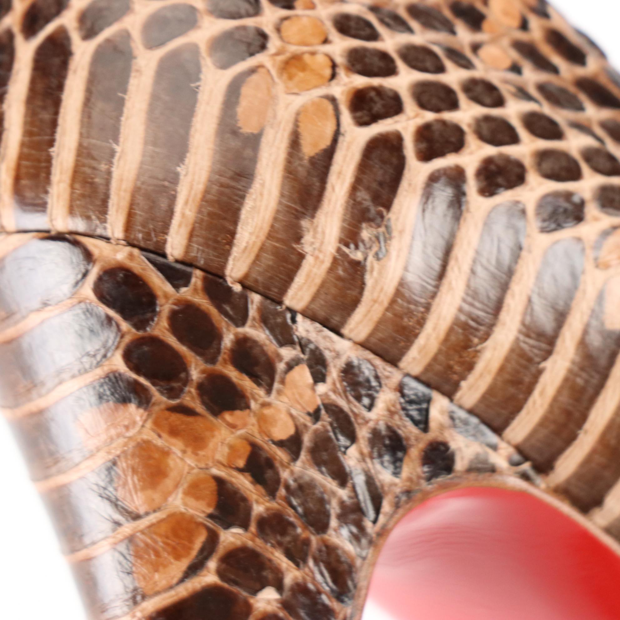 Christian Louboutin Python Hyper Prive 125mm Platform Peep Toe Pumps