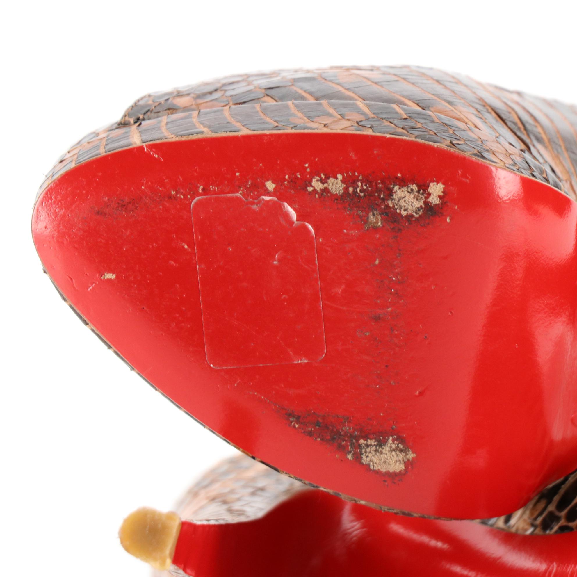 Christian Louboutin Python Hyper Prive 125mm Platform Peep Toe Pumps