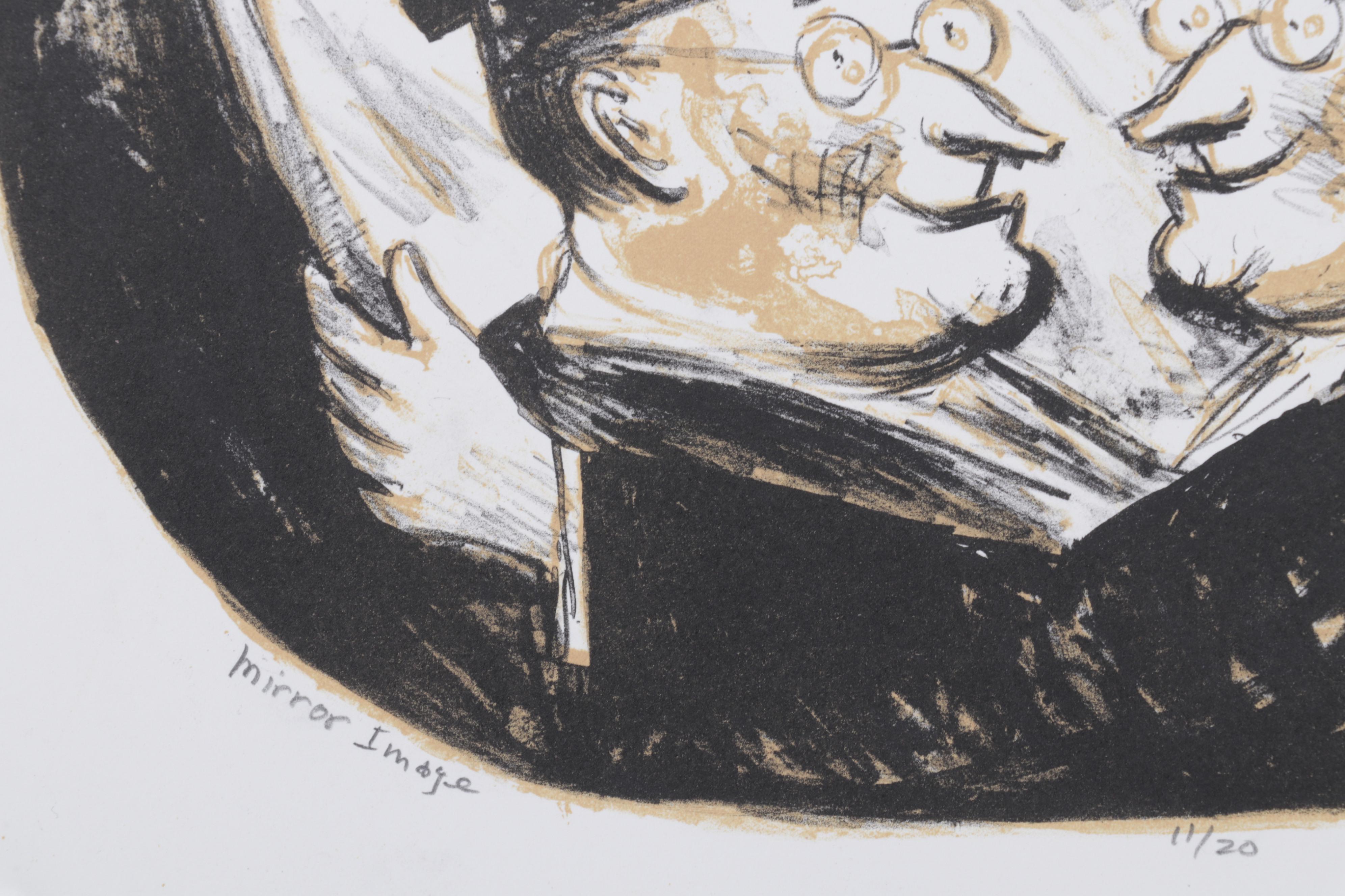 Sidney Chafetz Color Lithograph "Mirror Image," 1996