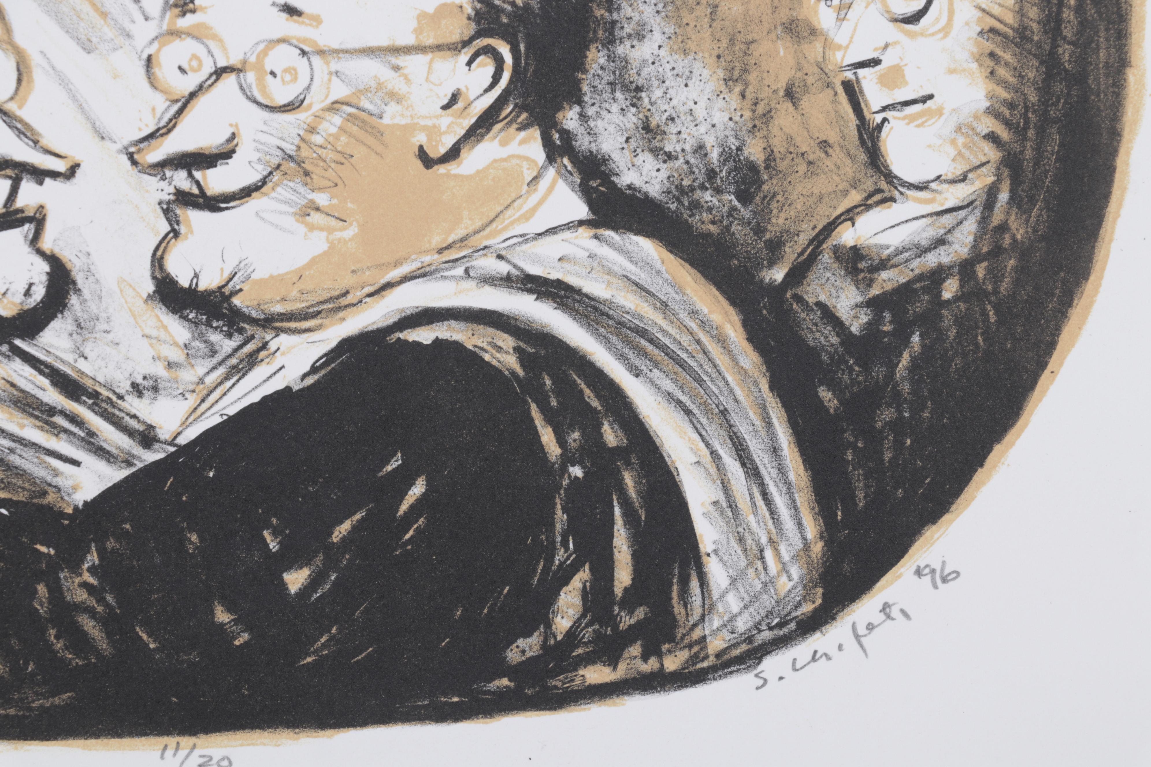 Sidney Chafetz Color Lithograph "Mirror Image," 1996