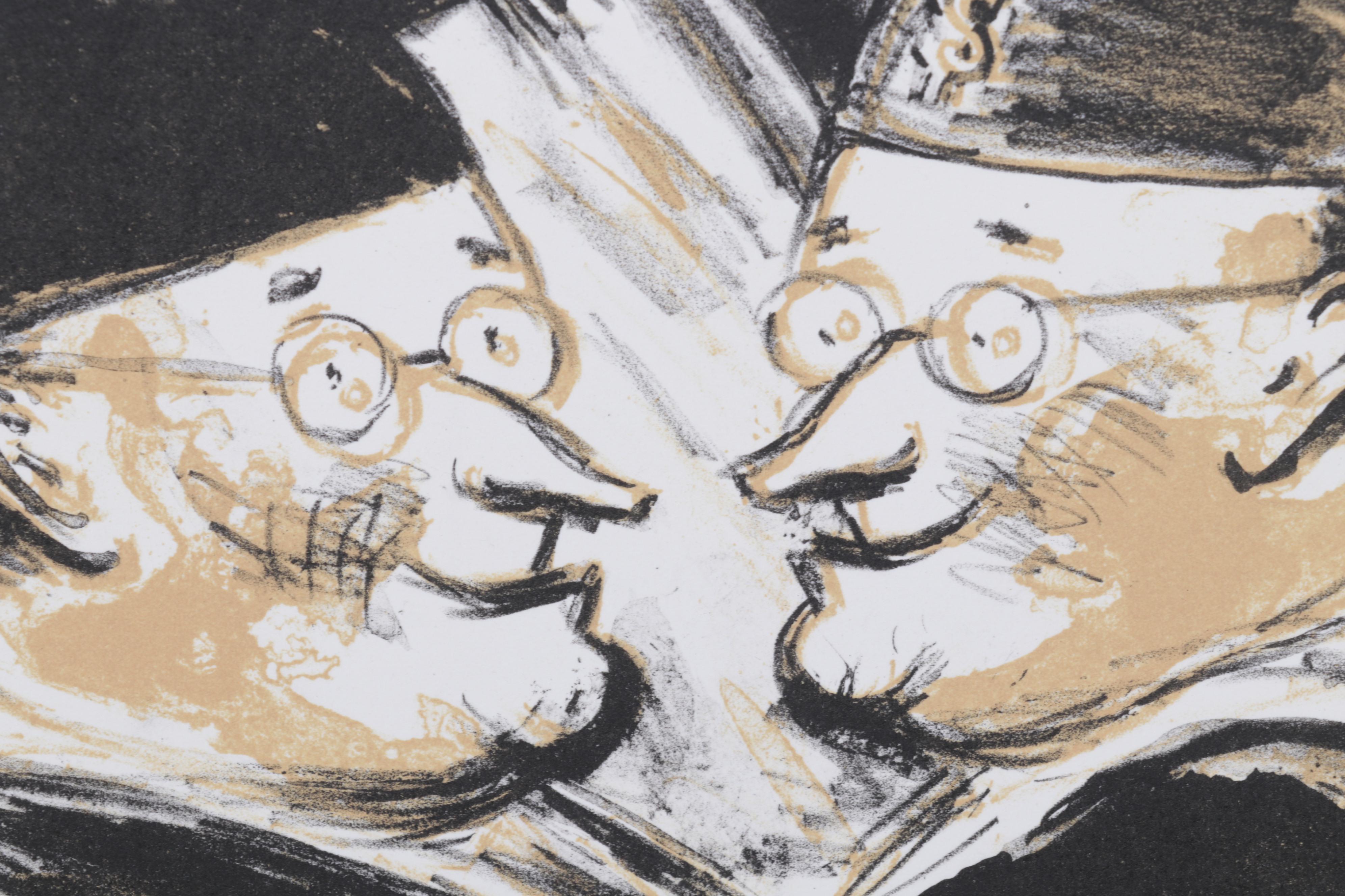 Sidney Chafetz Color Lithograph "Mirror Image," 1996