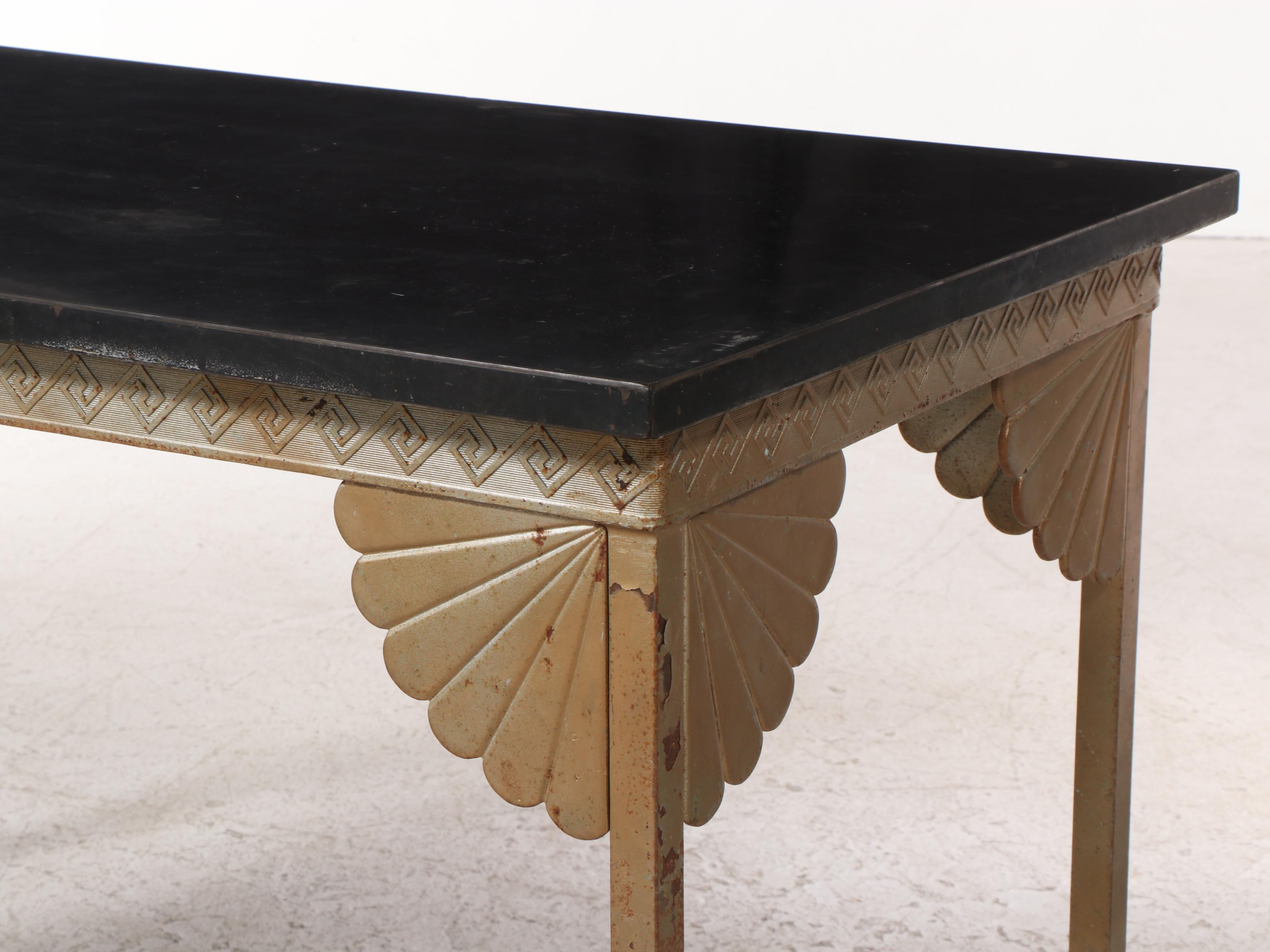 Art Deco Formica Top Iron Hall Table, 1940s