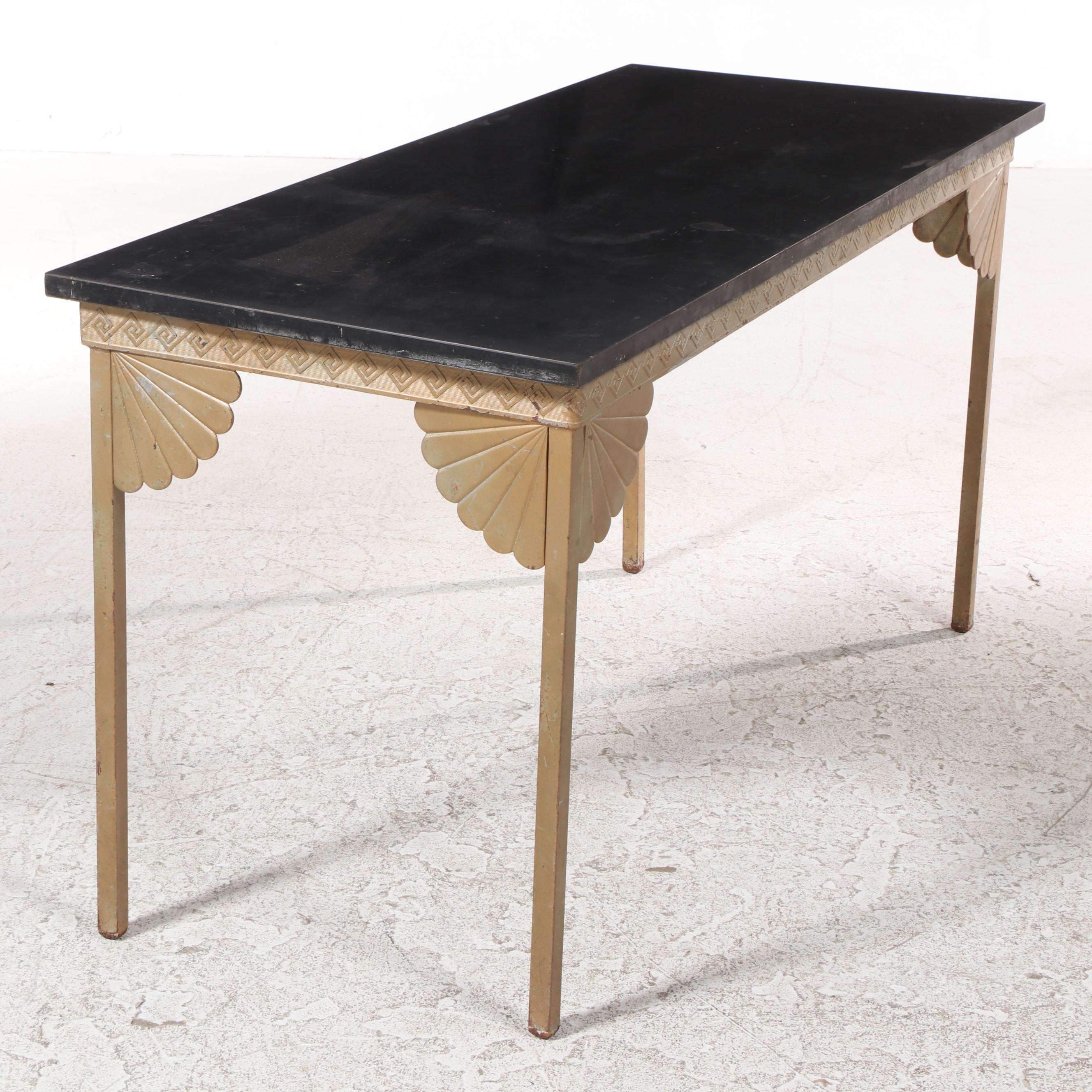 Art Deco Formica Top Iron Hall Table, 1940s
