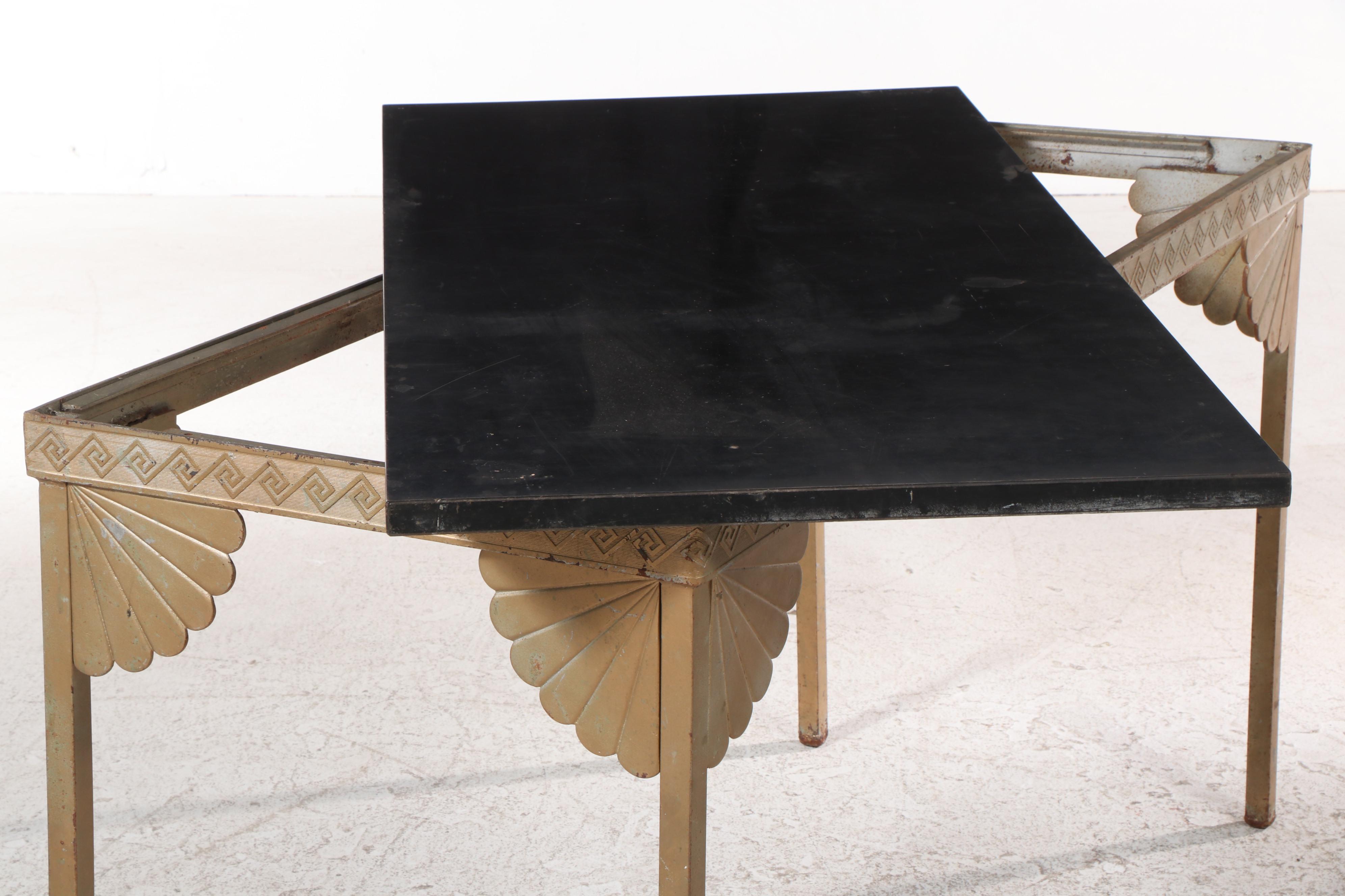 Art Deco Formica Top Iron Hall Table, 1940s