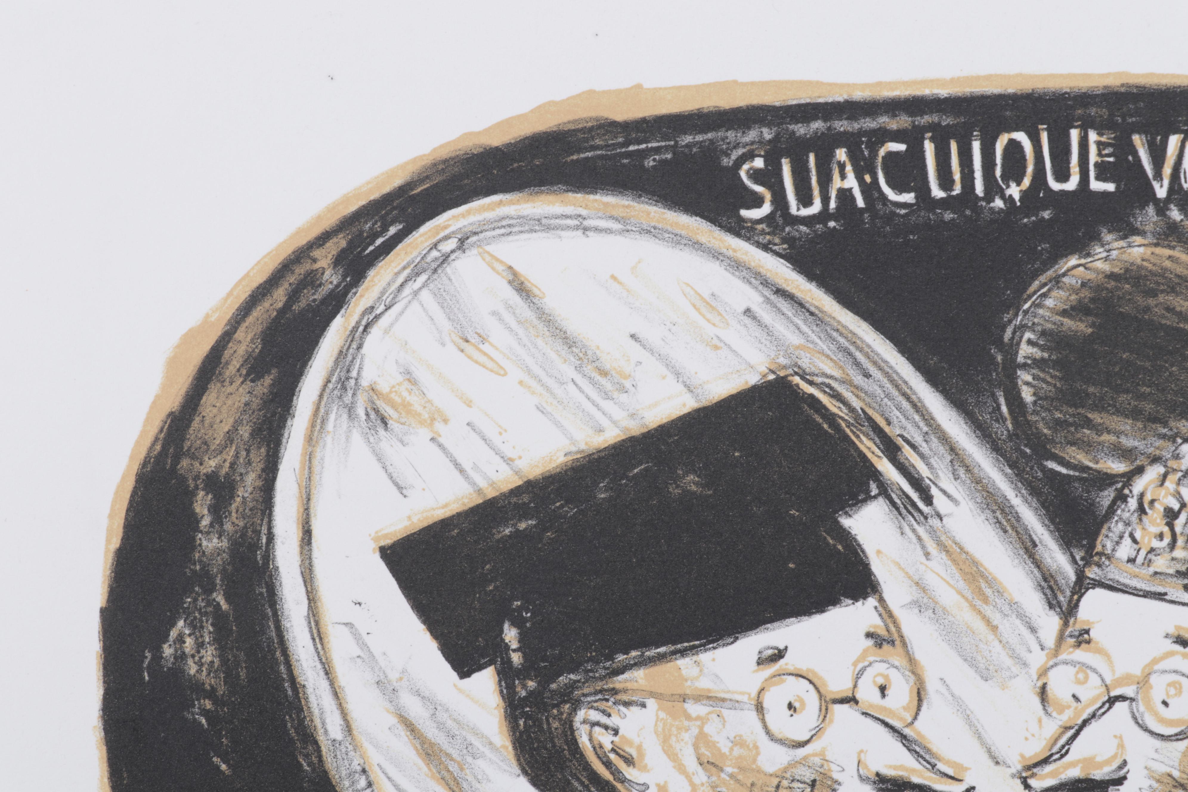 Sidney Chafetz Color Lithograph "Mirror Image," 1996