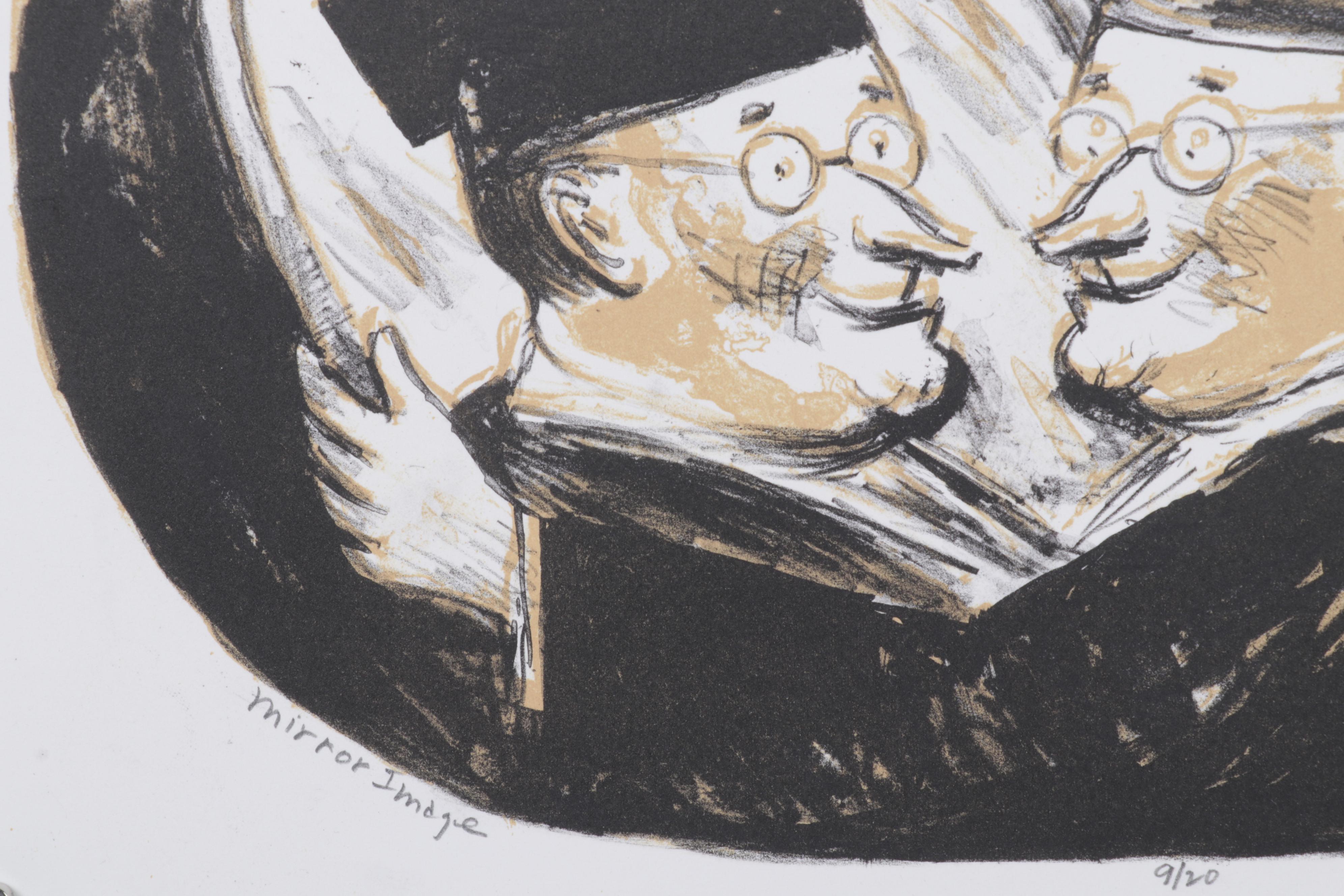 Sidney Chafetz Color Lithograph "Mirror Image," 1996