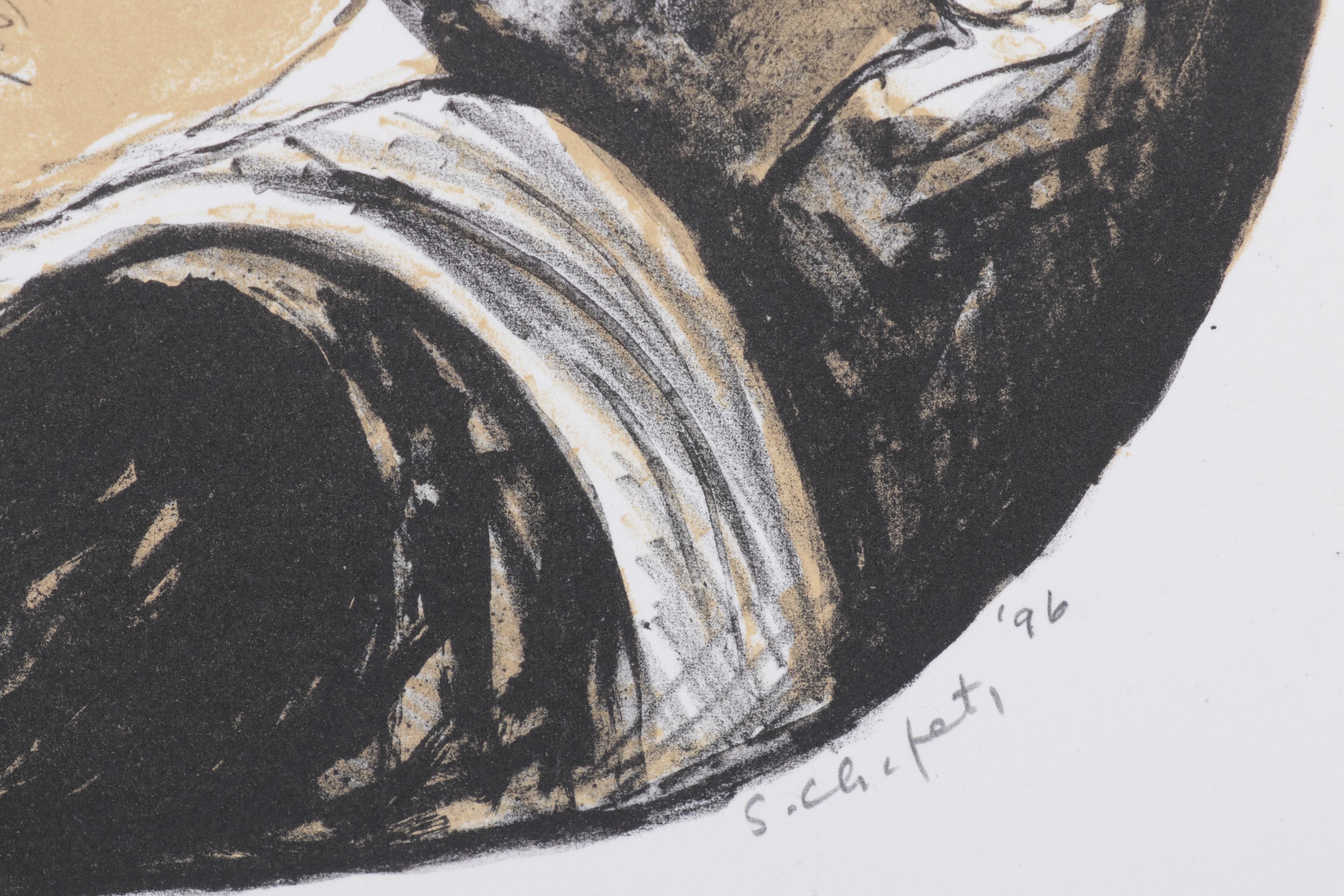 Sidney Chafetz Color Lithograph "Mirror Image," 1996