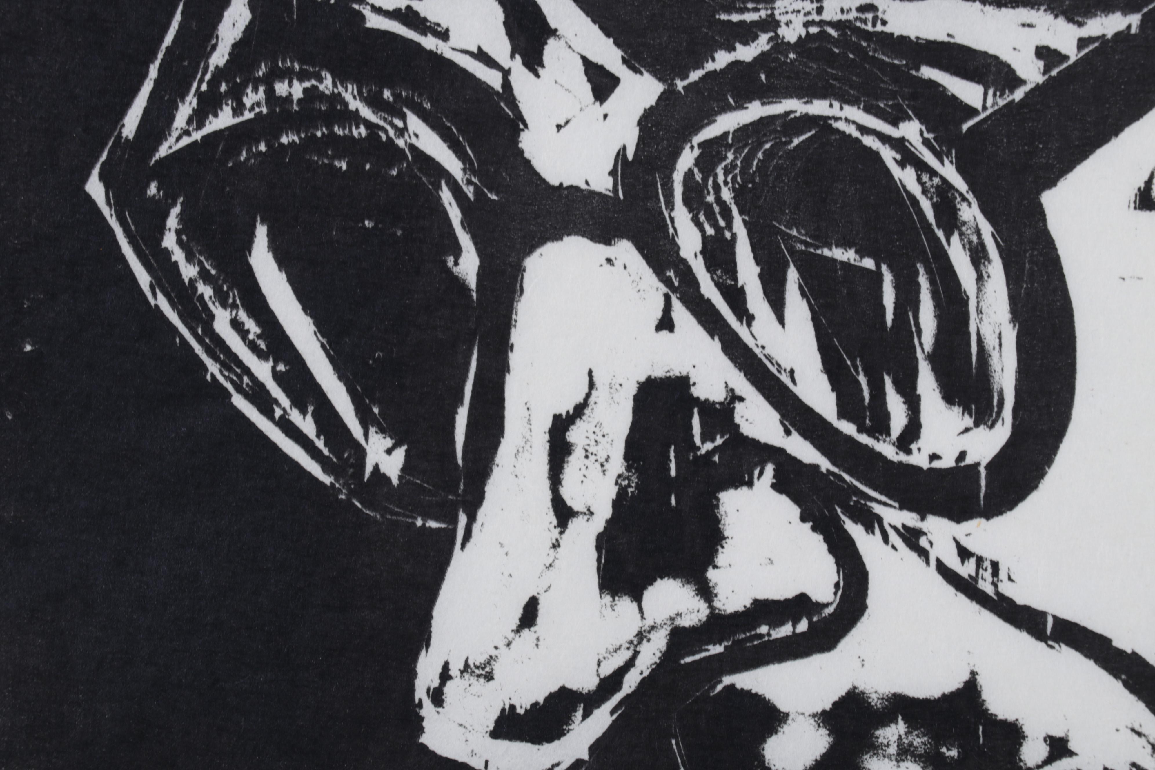 Sidney Chafetz Woodcut "A. J. Muste," 1967