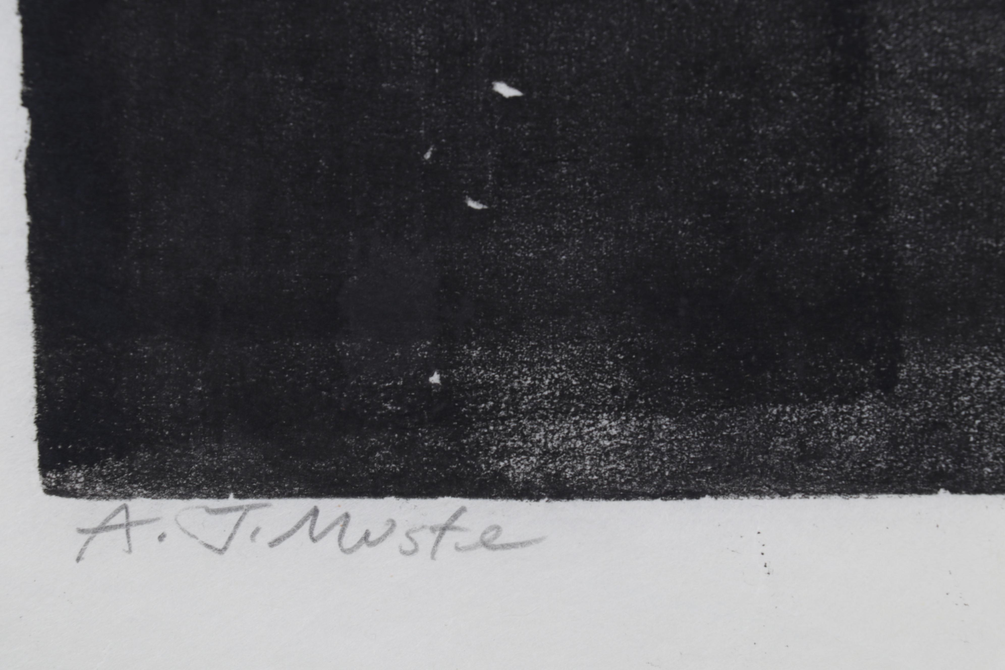 Sidney Chafetz Woodcut "A. J. Muste," 1967