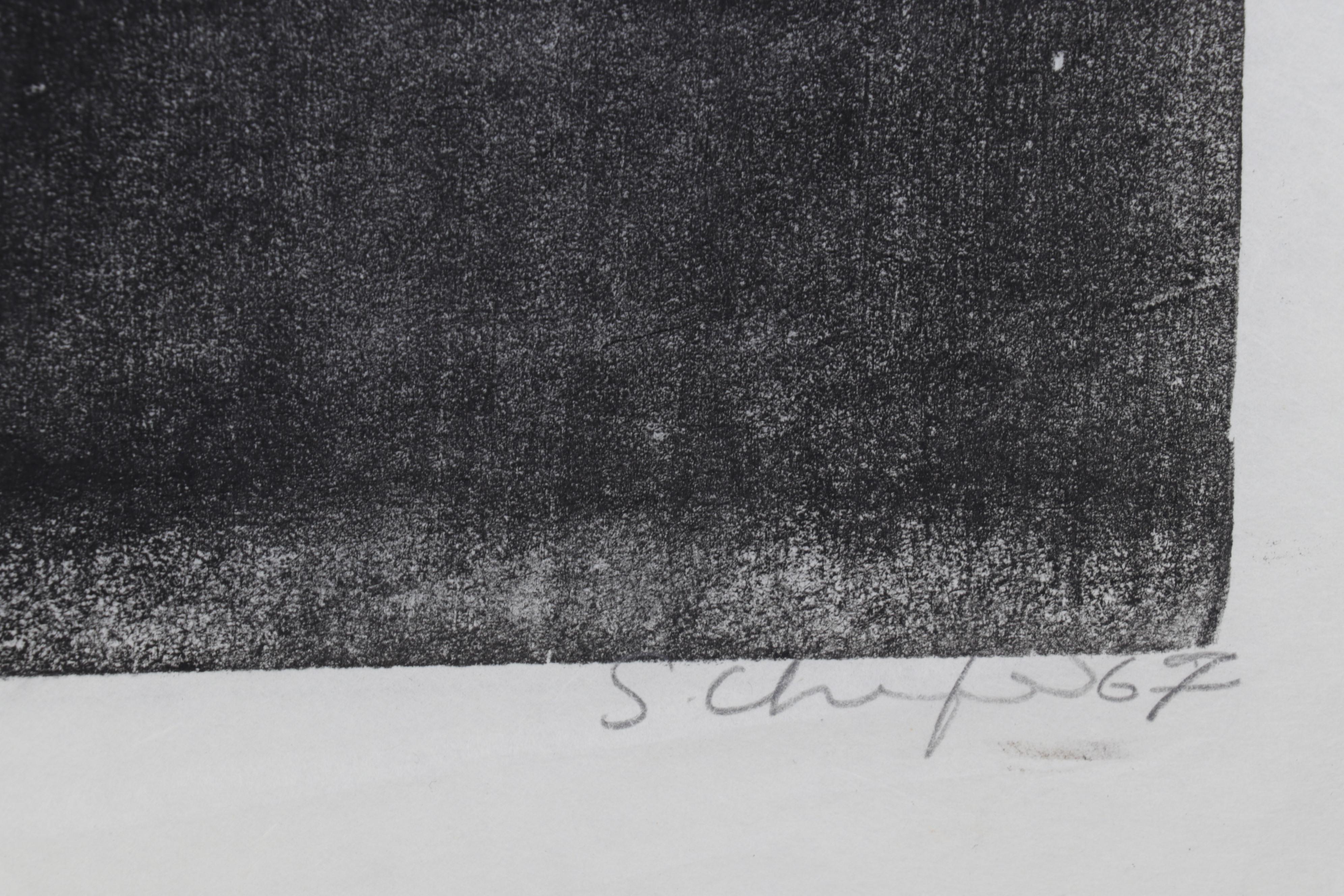 Sidney Chafetz Woodcut "A. J. Muste," 1967