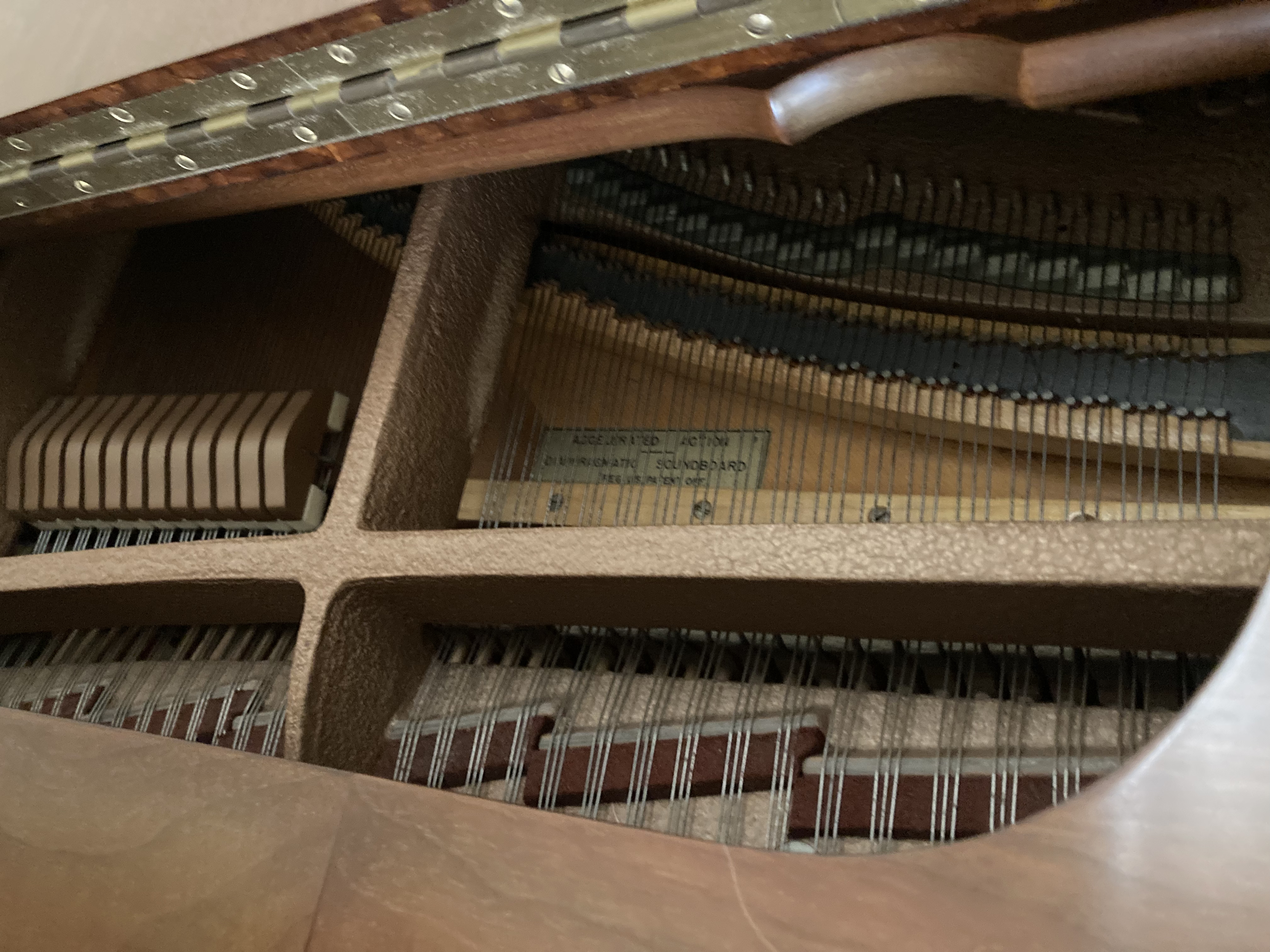 1959 Steinway & Sons Walnut Model L Baby Grand Piano with Lyre Back Chairs