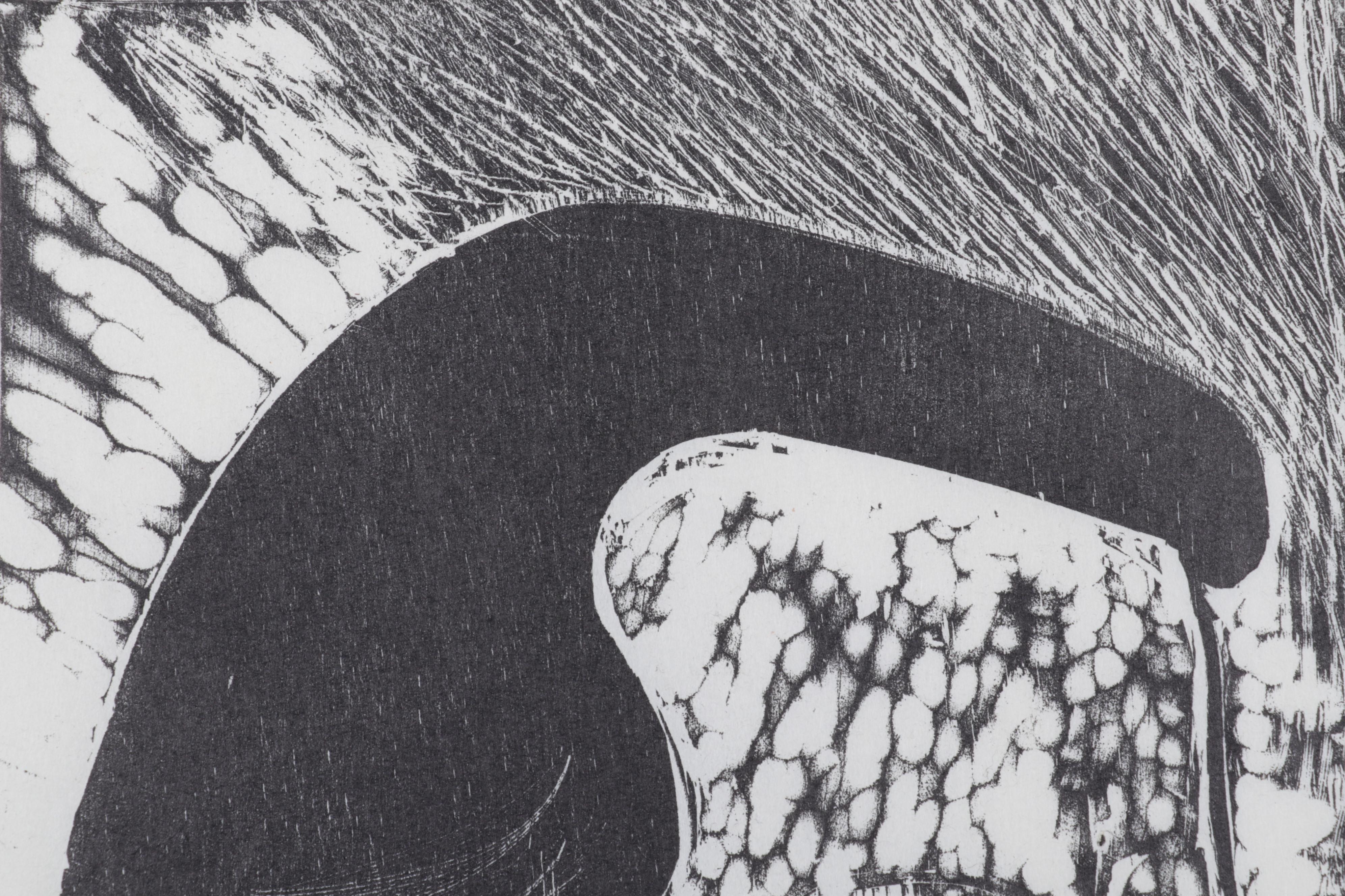 Sidney Chafetz Woodcut "Heine," 1970