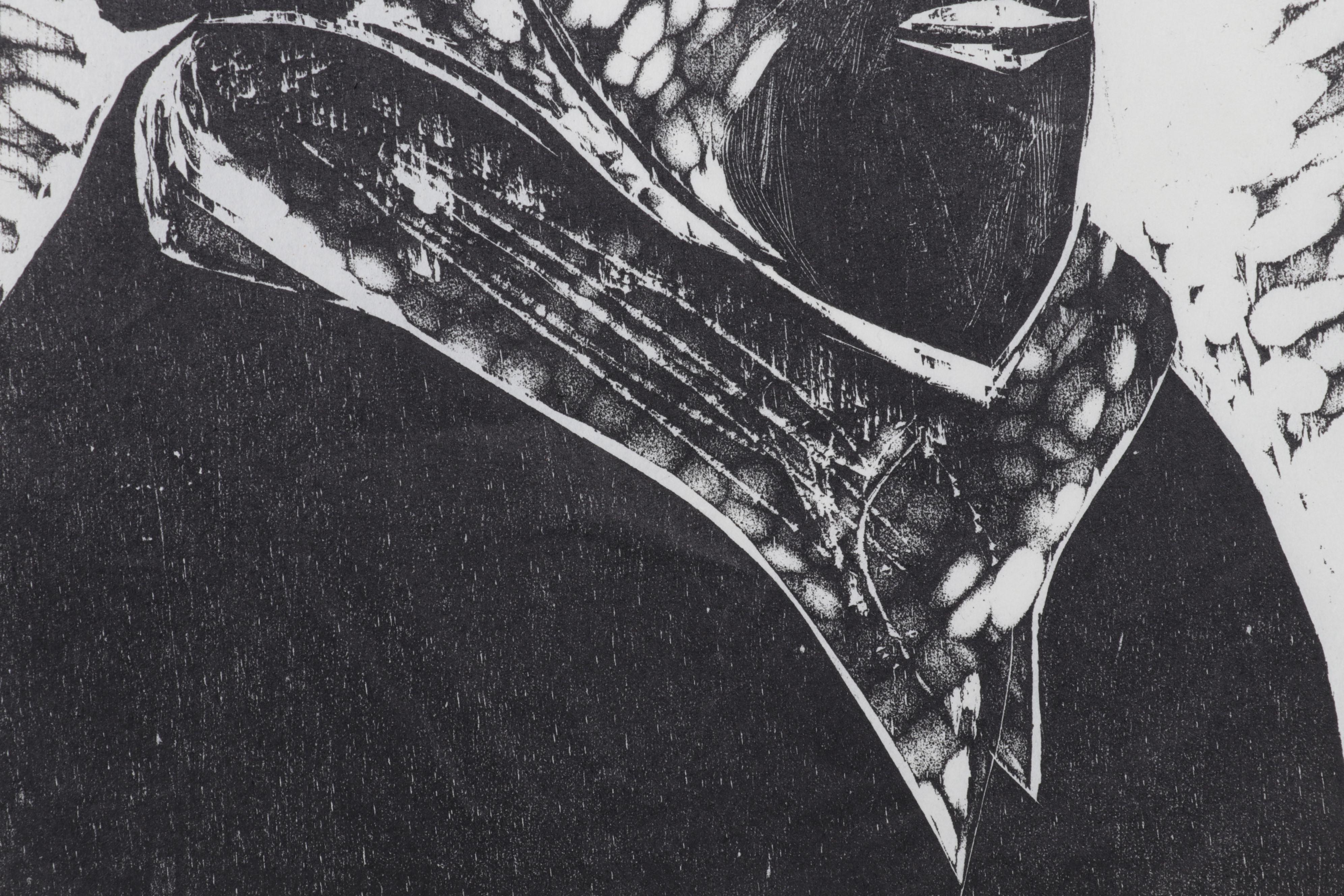 Sidney Chafetz Woodcut "Heine," 1970