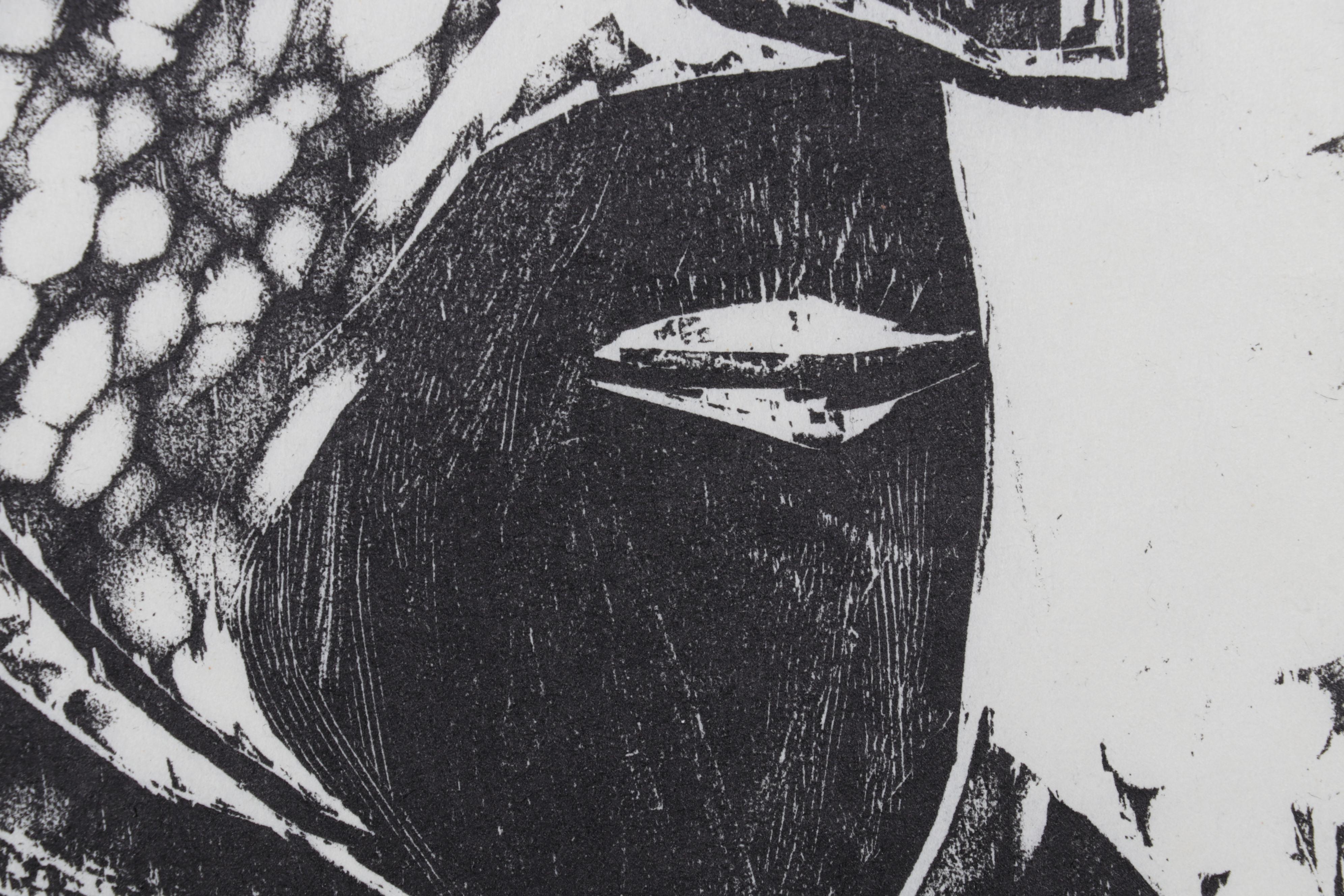 Sidney Chafetz Woodcut "Heine," 1970