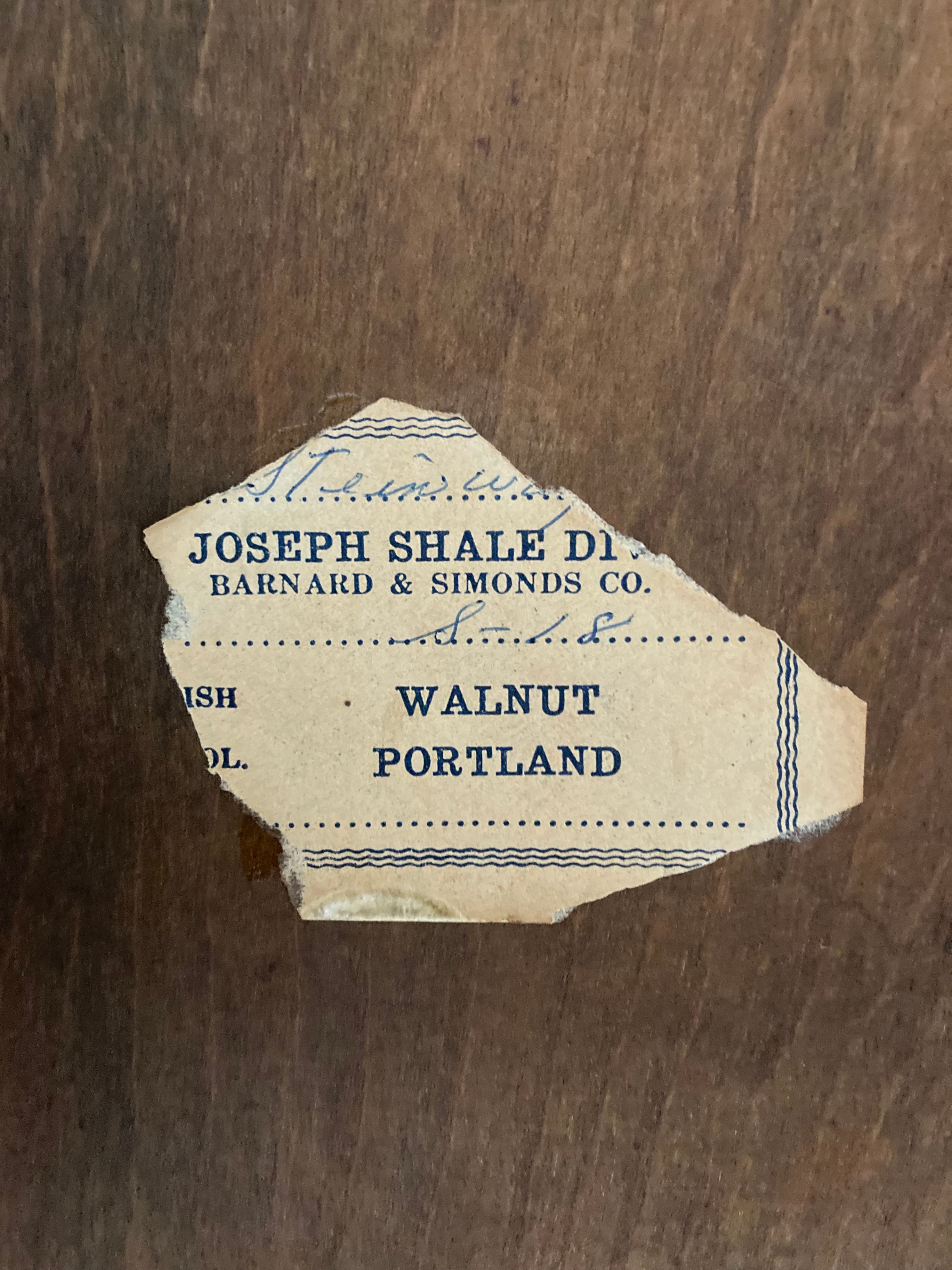 1959 Steinway & Sons Walnut Model L Baby Grand Piano with Lyre Back Chairs