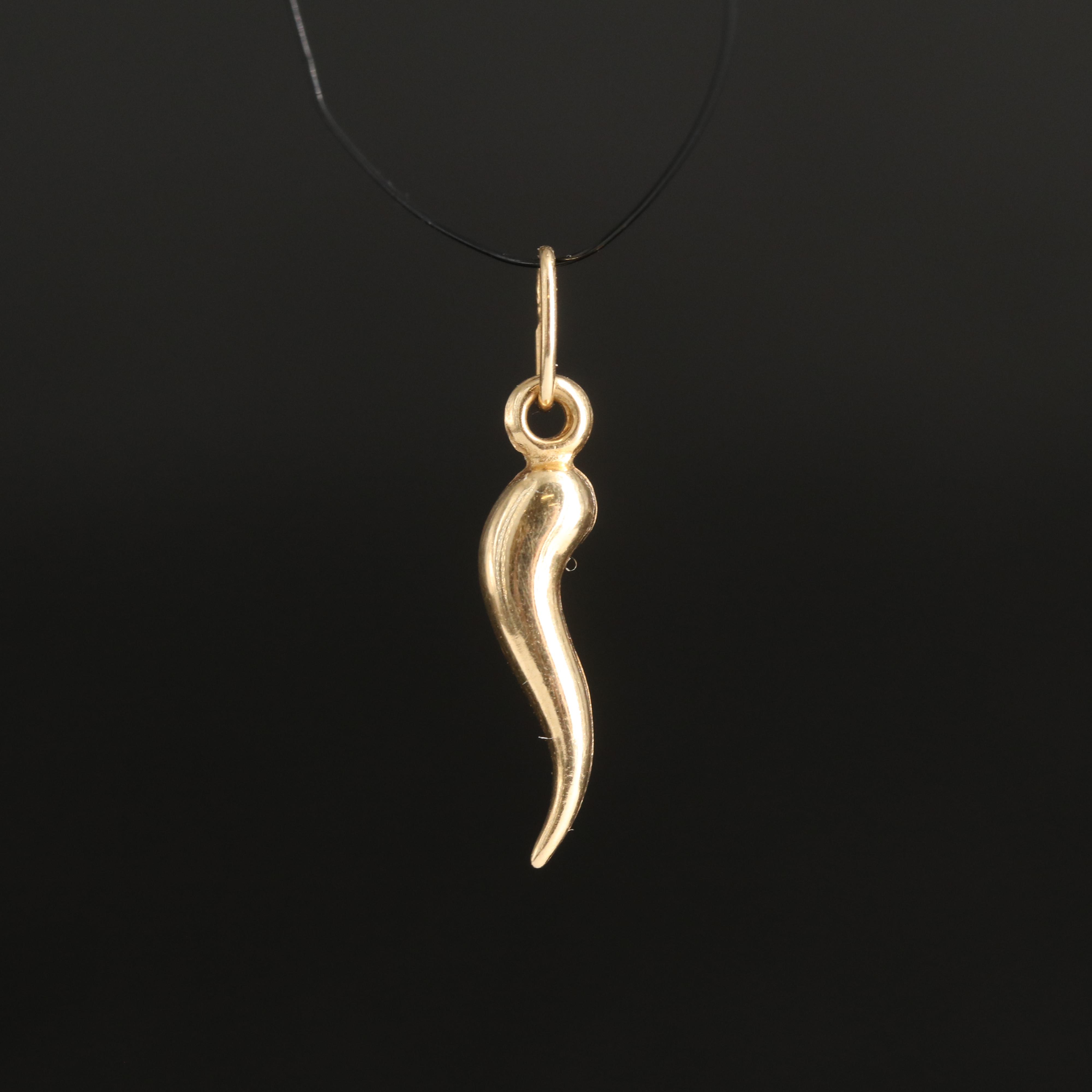 14K Cornicello Pendant