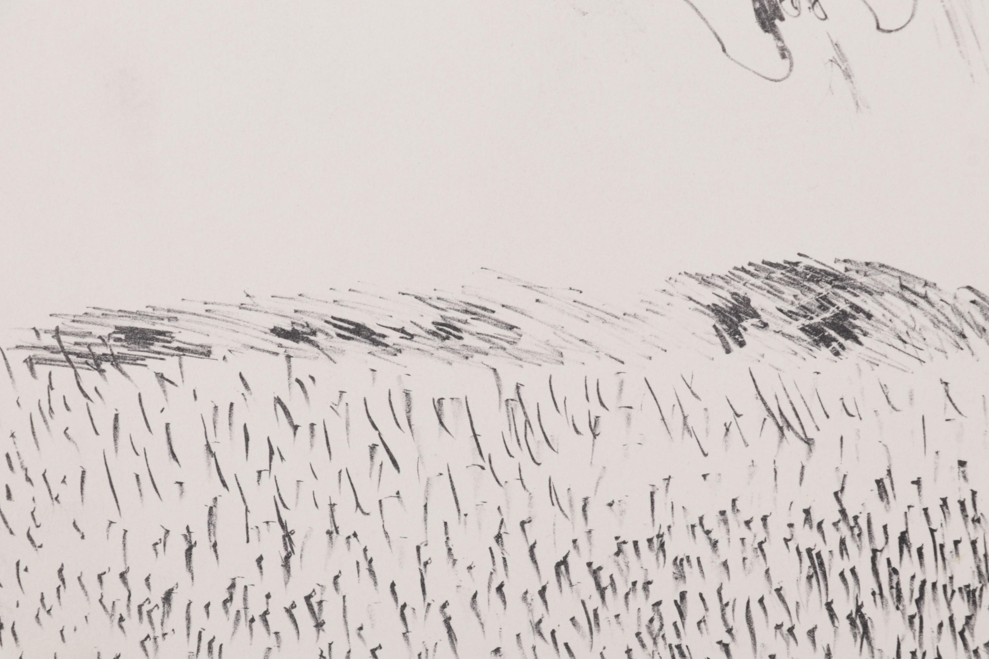 Sidney Chafetz Lithograph "Amy Lowell Greets the First Butterfly," 1982